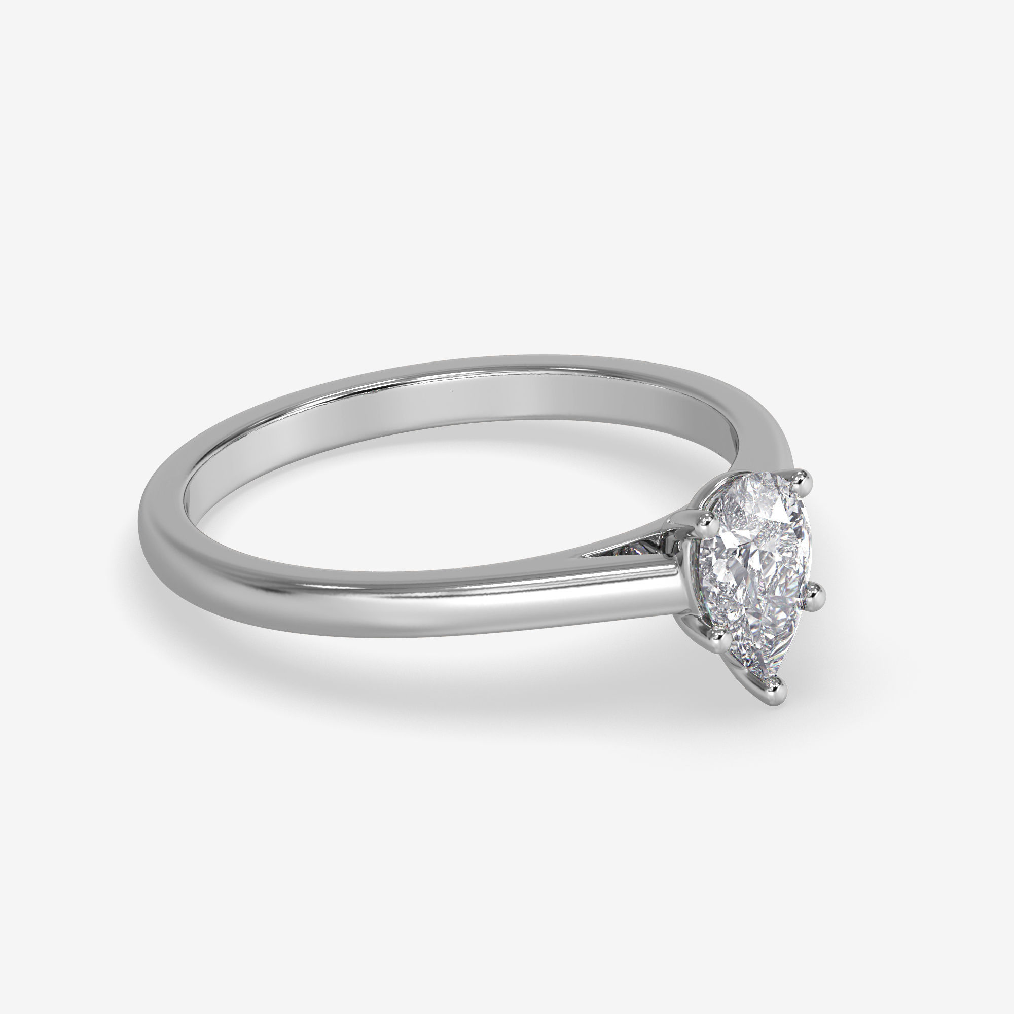 CJ-0026 gold engagement ring with pear shaped diamond 3D print model_2