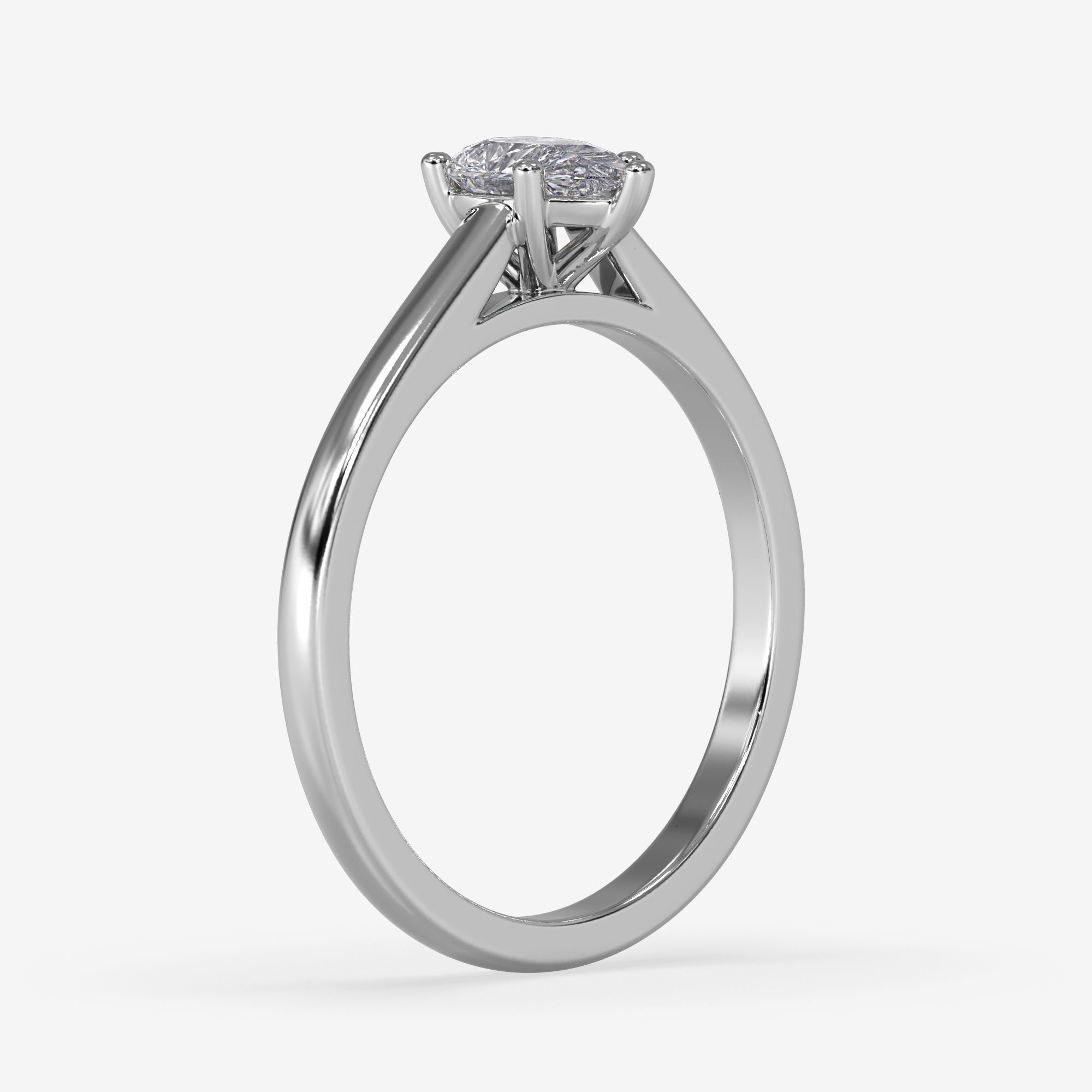 CJ-0026 gold engagement ring with pear shaped diamond 3D print model_9