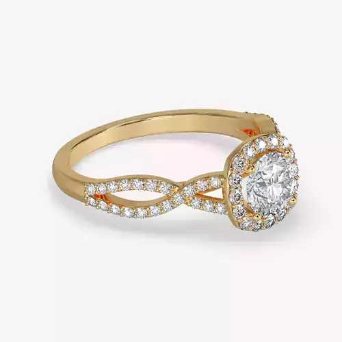 CJ-0075 diamond engagement ring gold
