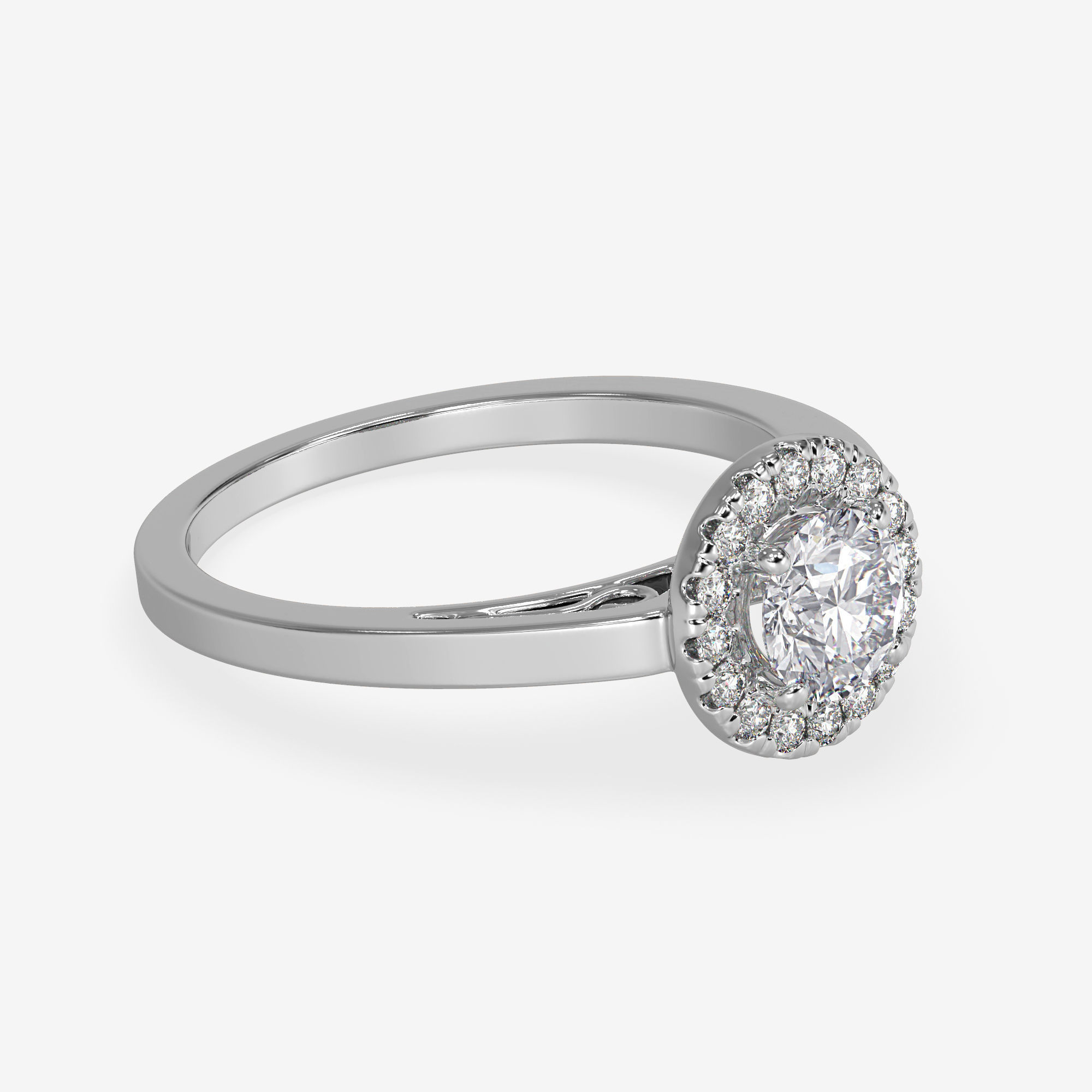 CJ-0069 engagement ring in rose gold 3D print model_2