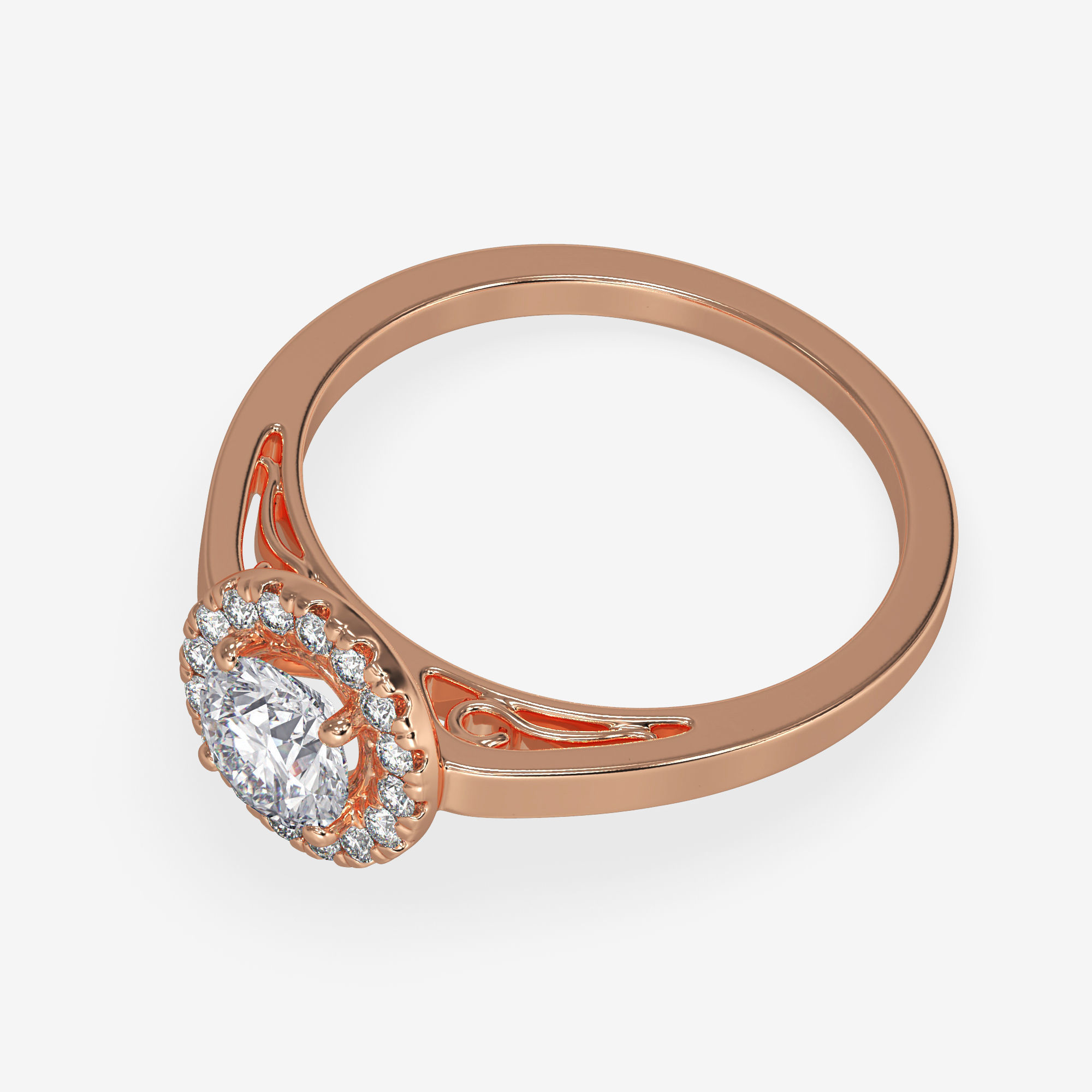 CJ-0069 engagement ring in rose gold 3D print model_5