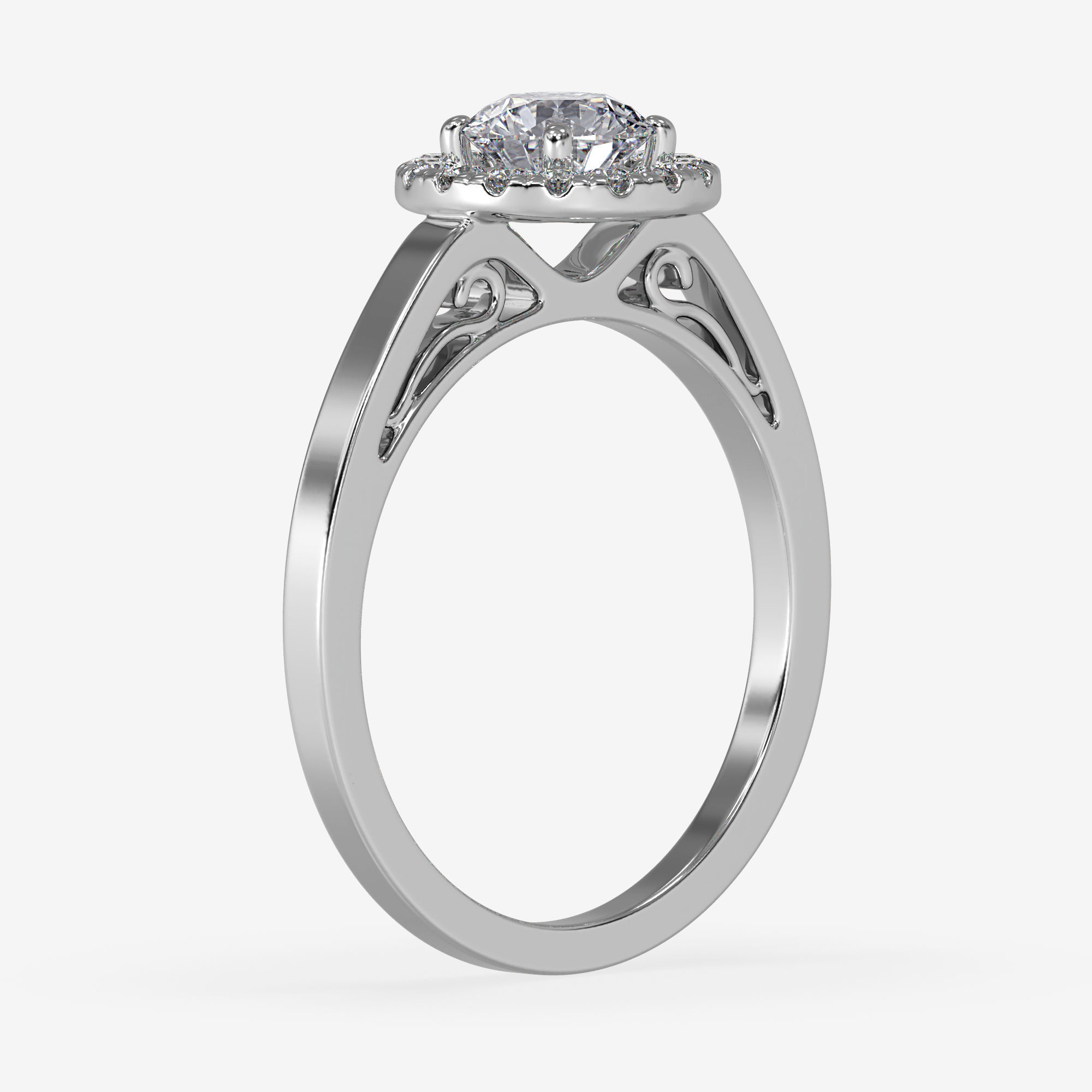 CJ-0069 engagement ring in rose gold 3D print model_9