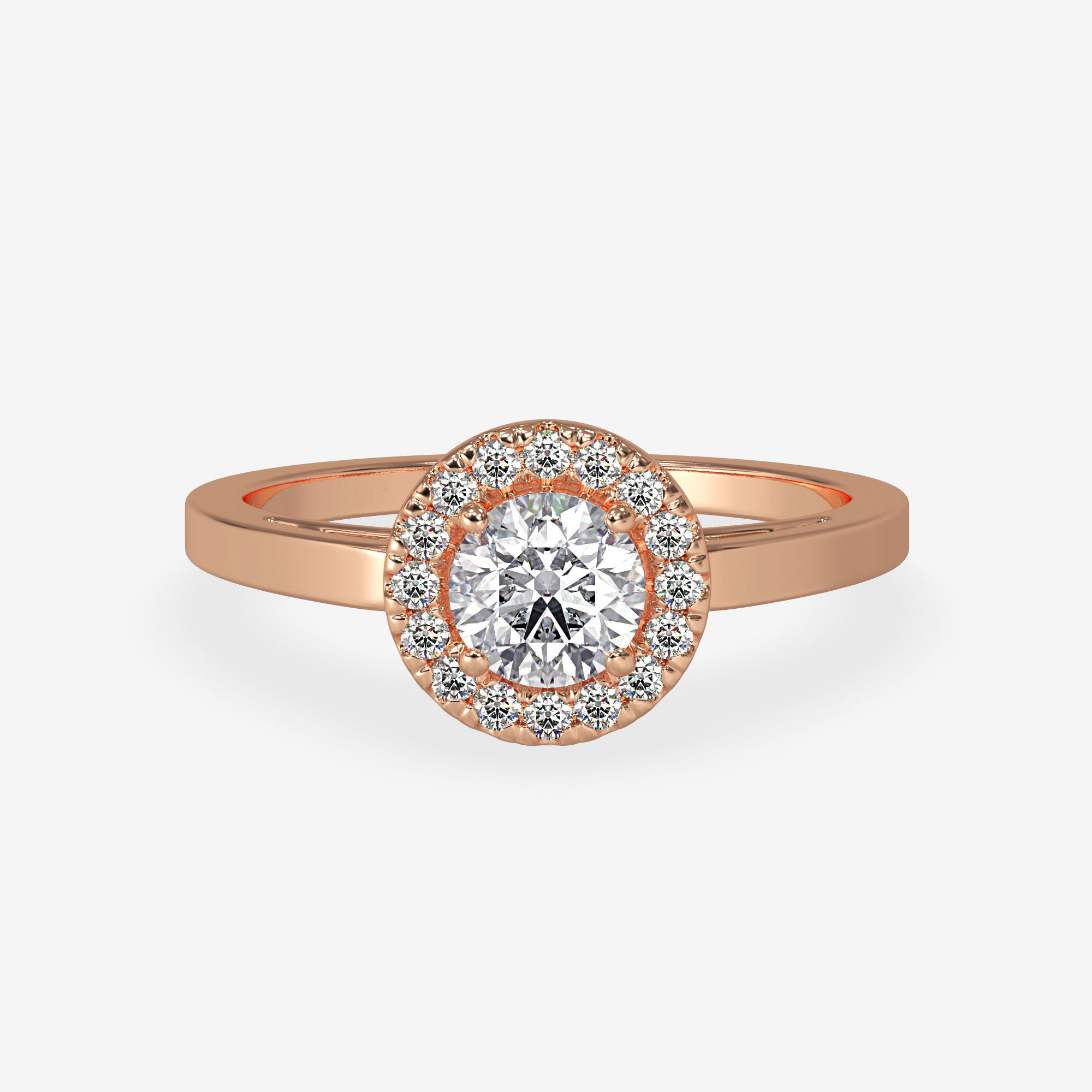 CJ-0069 engagement ring in rose gold 3D print model_4
