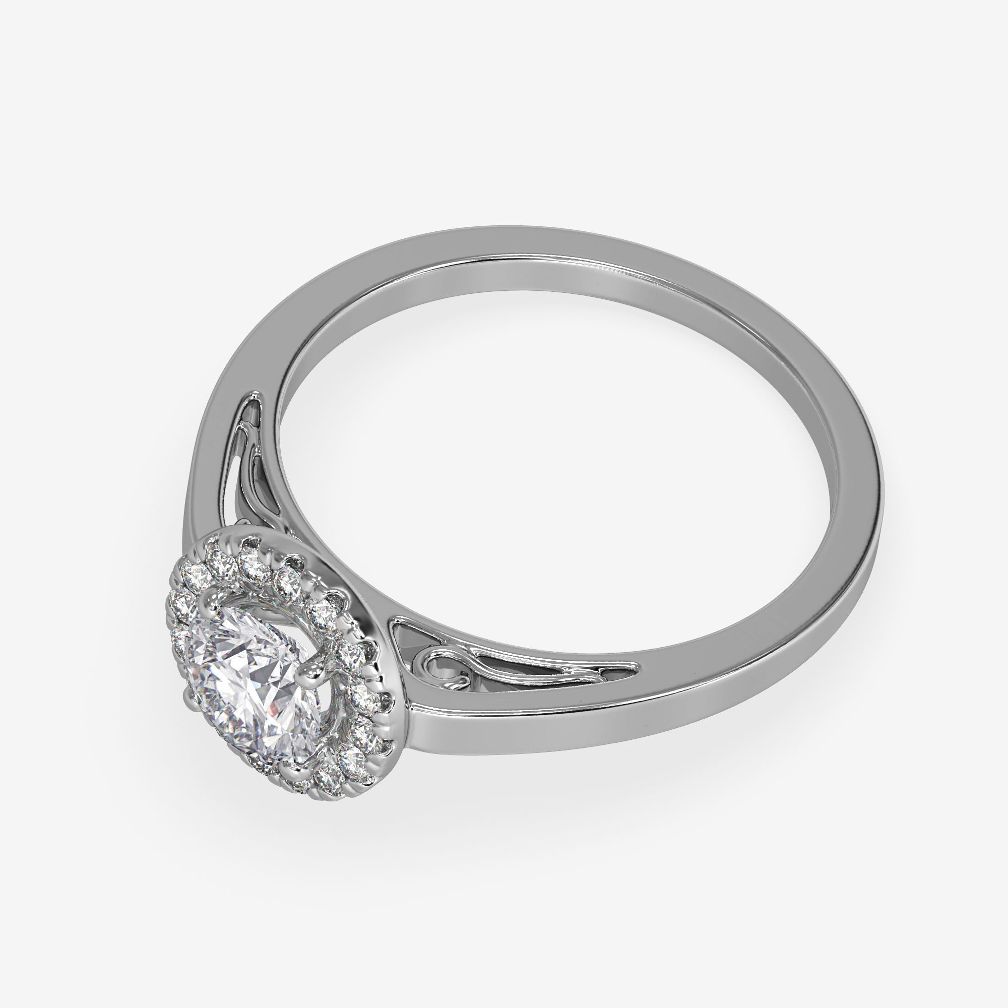 CJ-0069 engagement ring in rose gold 3D print model_8
