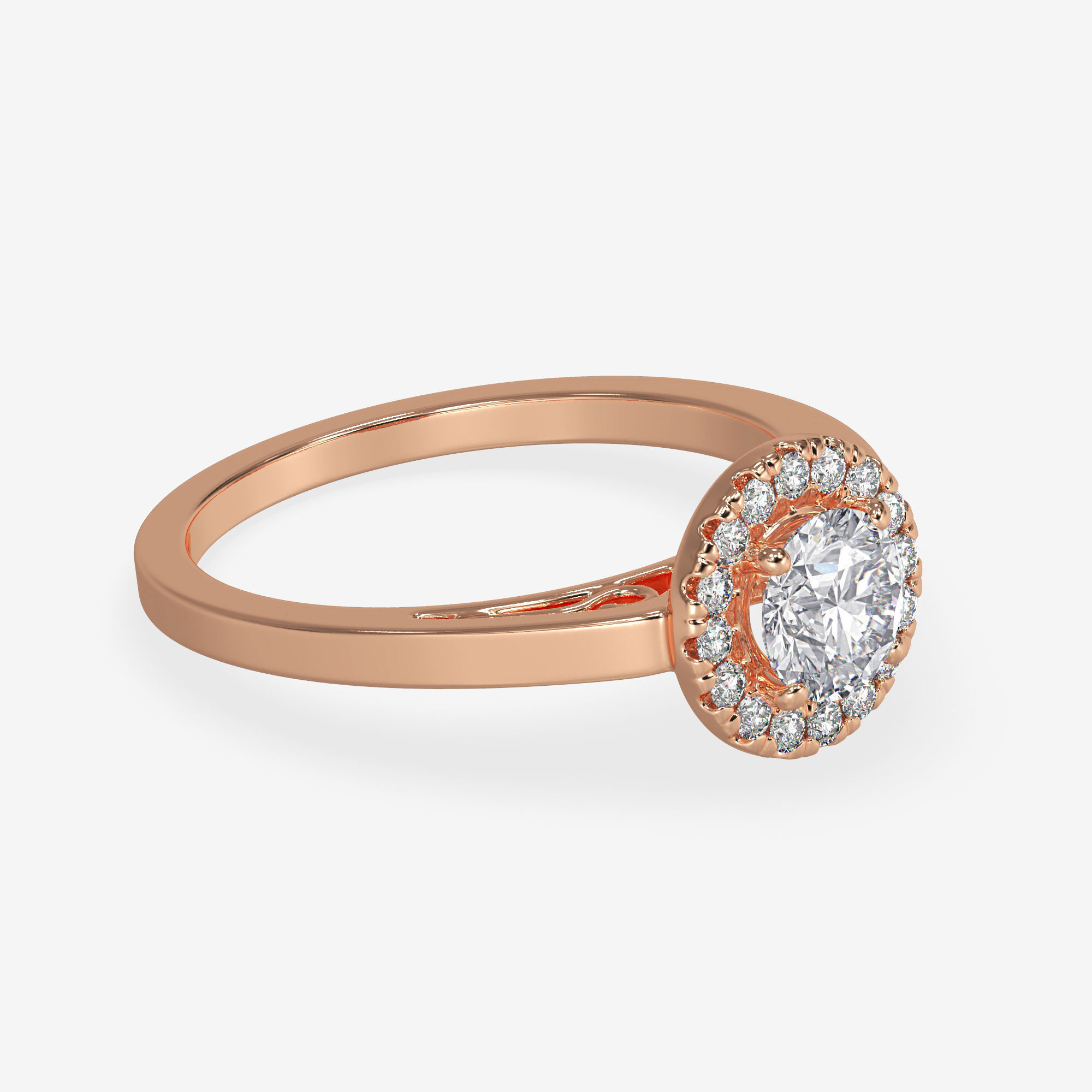 CJ-0069 engagement ring in rose gold 3D print model_1