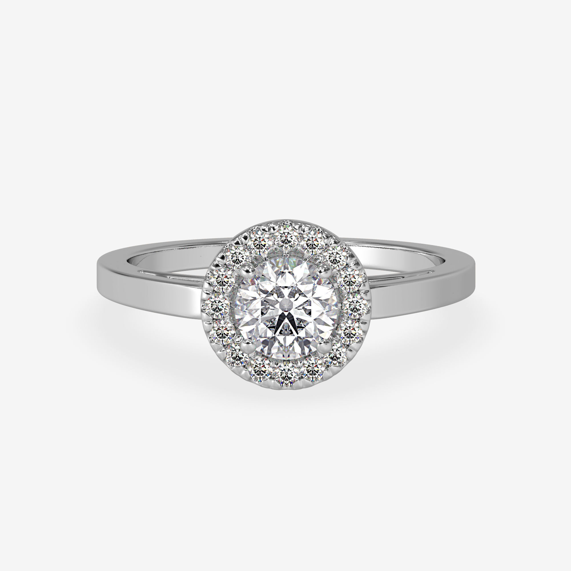 CJ-0069 engagement ring in rose gold 3D print model_7