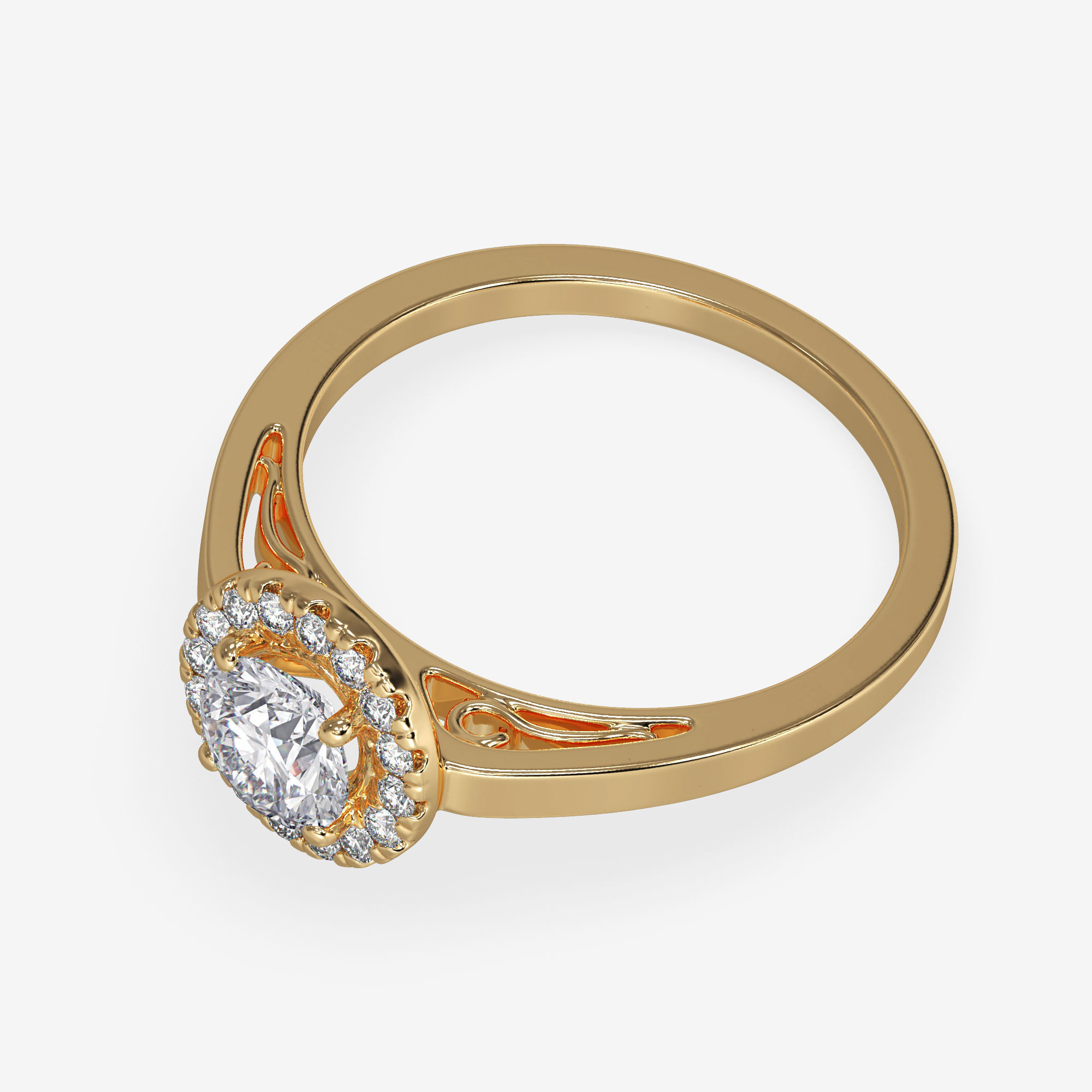 CJ-0069 engagement ring in rose gold 3D print model_11
