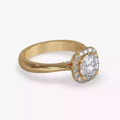 CJ-0068 gold engagement ring with round diamond in center