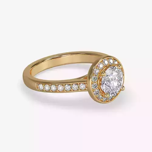 CJ-0061 gold engagement ring with diamonds