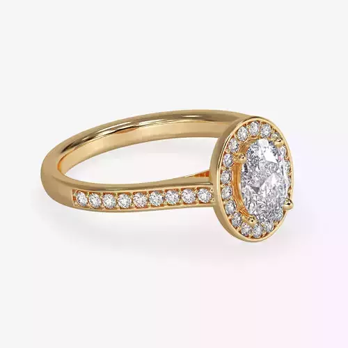 CJ-0060 halo ring - engagement ring - rose gold-coloured