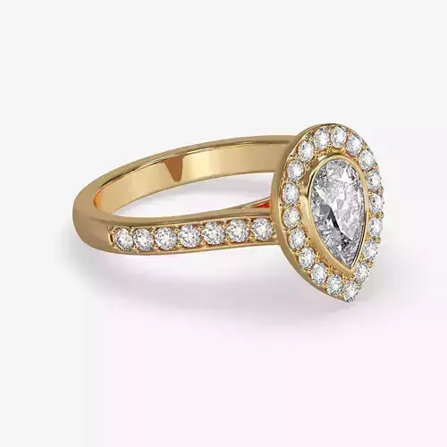 CJ-0059 pear shaped diamond engagement ring in rose gold