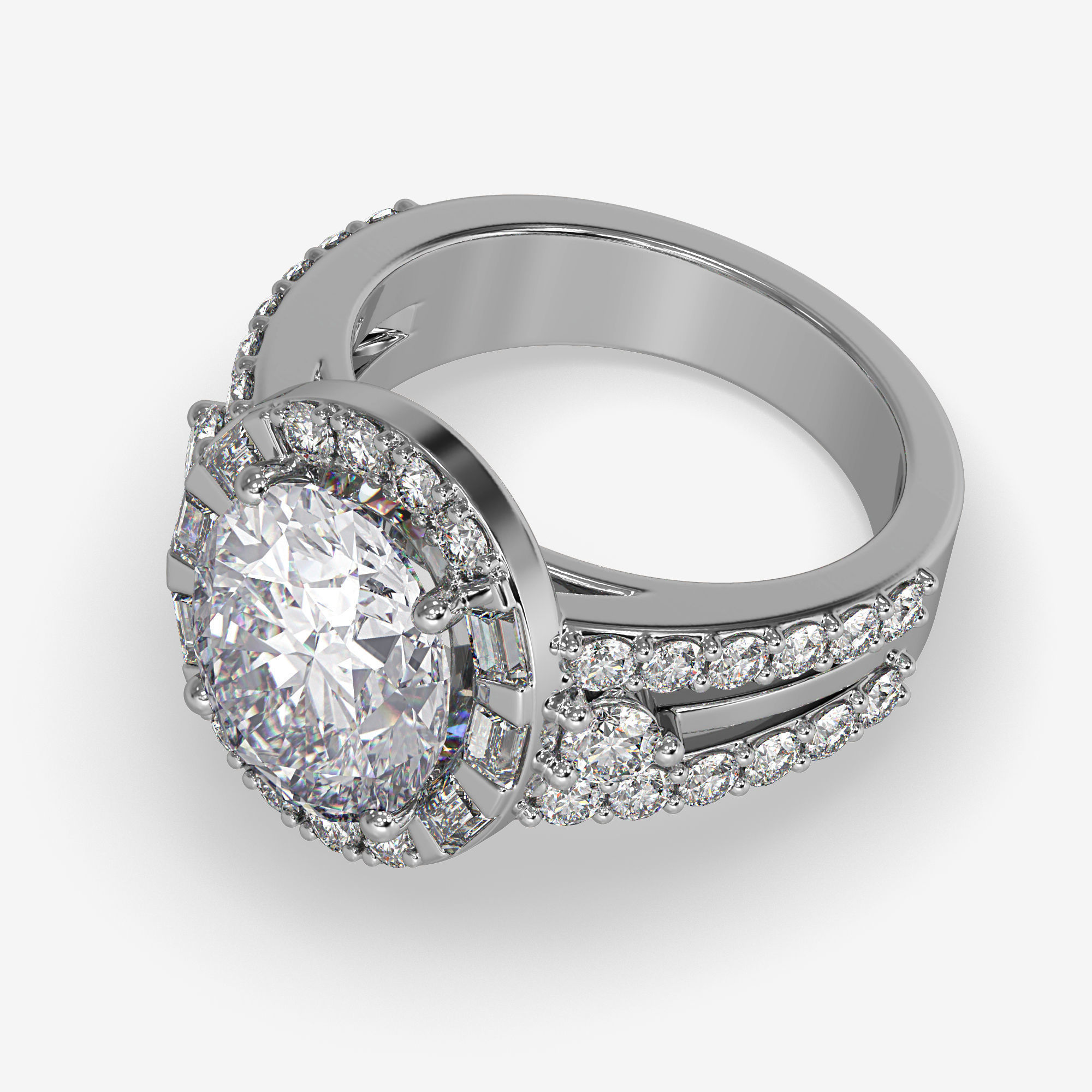 CJ-0058 engagement ring in rose gold 3D print model_8