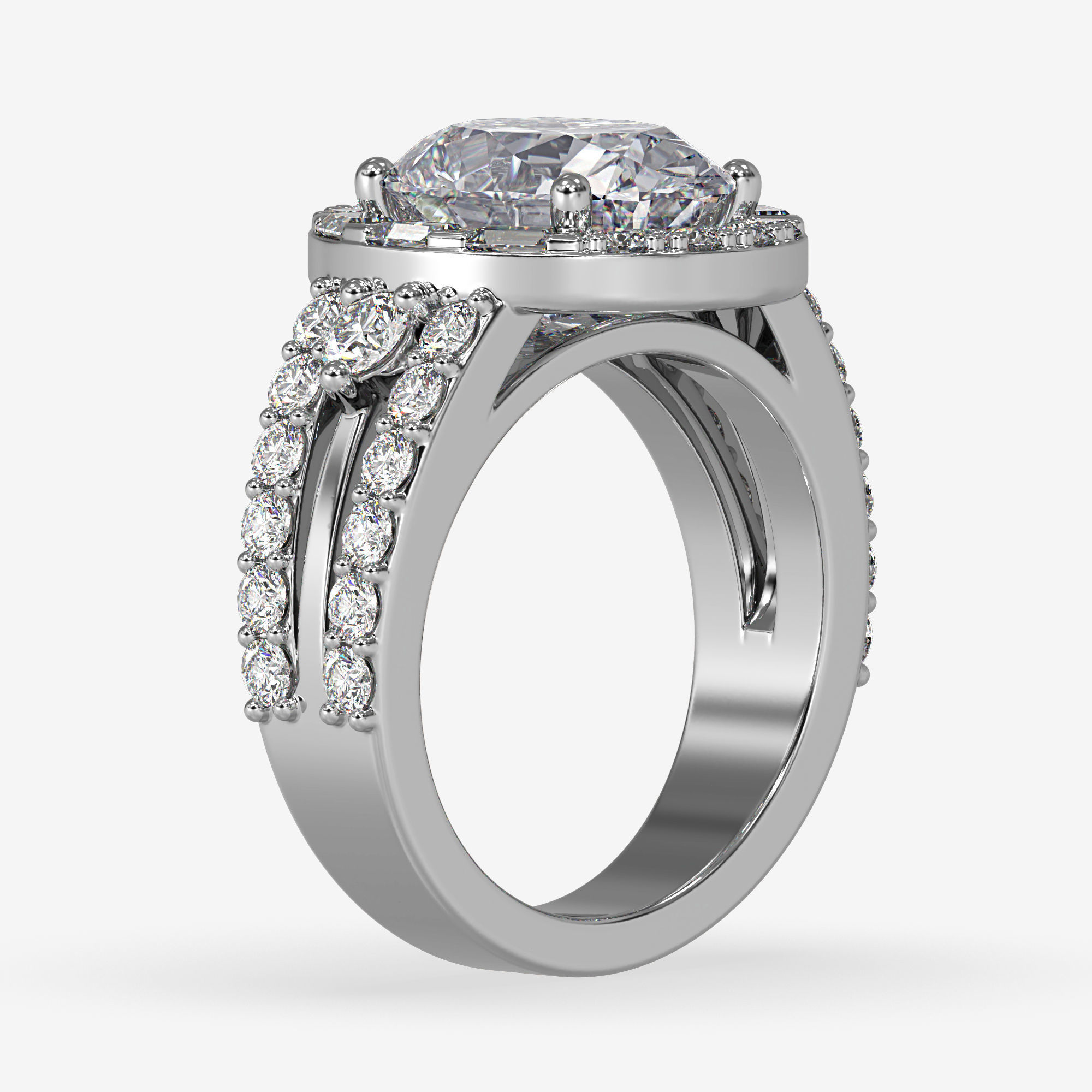 CJ-0058 engagement ring in rose gold 3D print model_9