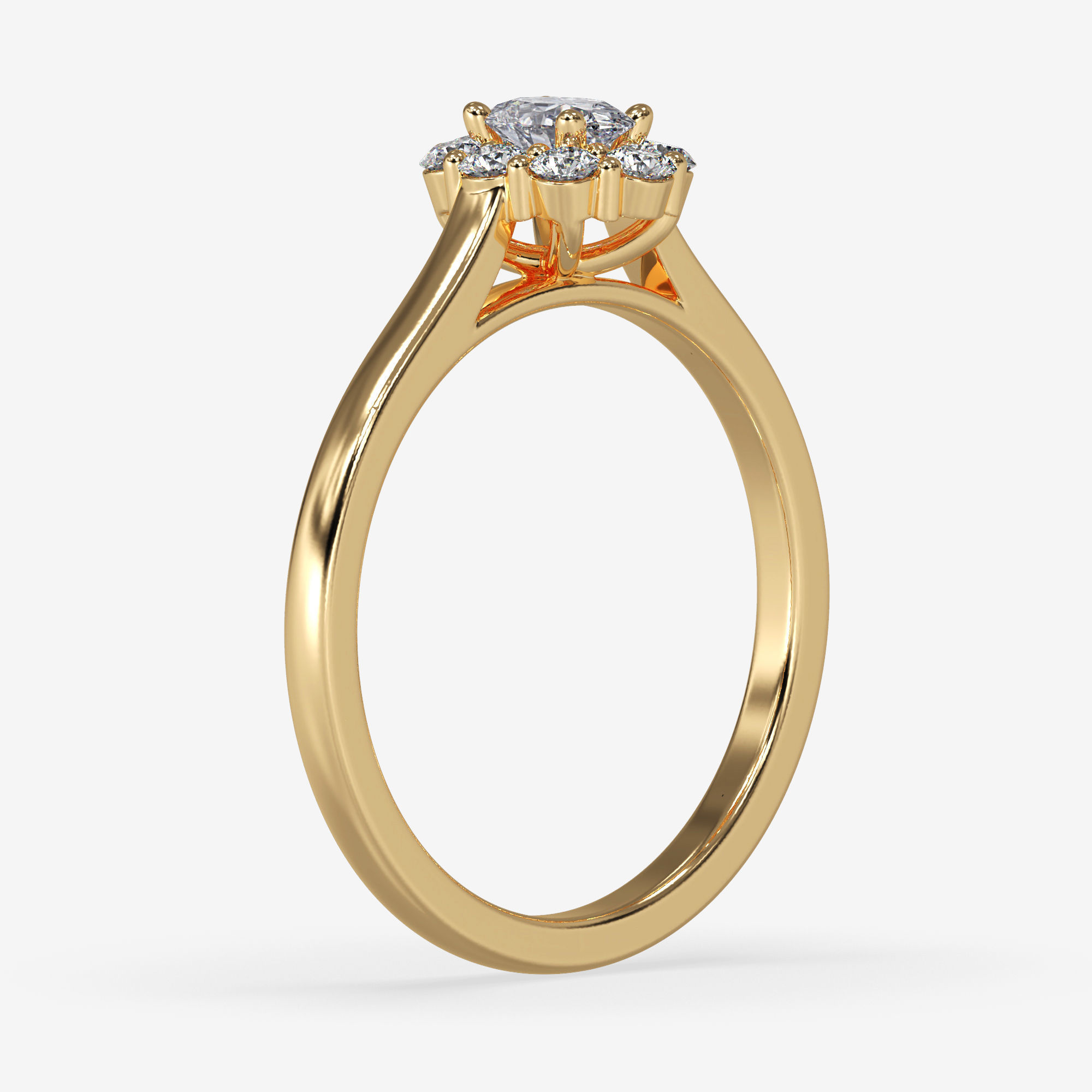 CJ-0056 oval diamond ring gold 3D print model_12