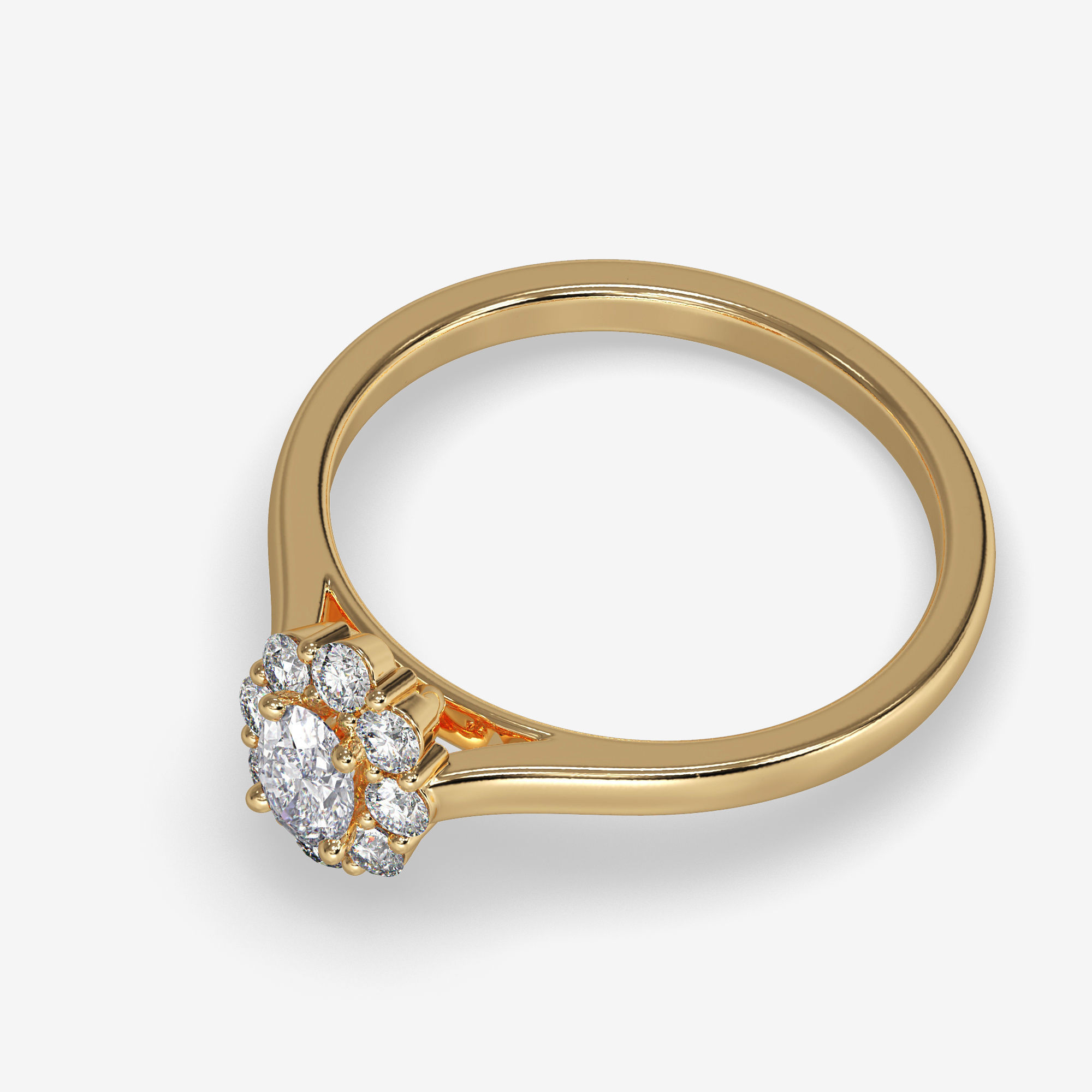 CJ-0056 oval diamond ring gold 3D print model_11