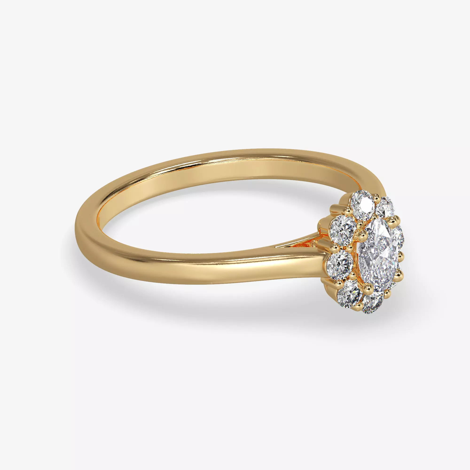 CJ-0056 oval diamond ring gold 3D print model_0