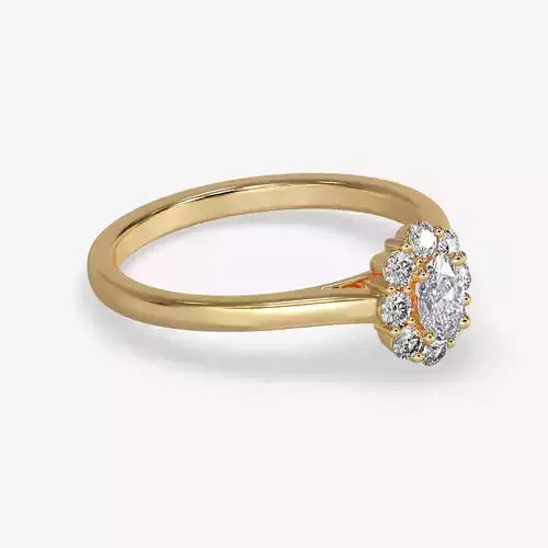 CJ-0056 oval diamond ring gold