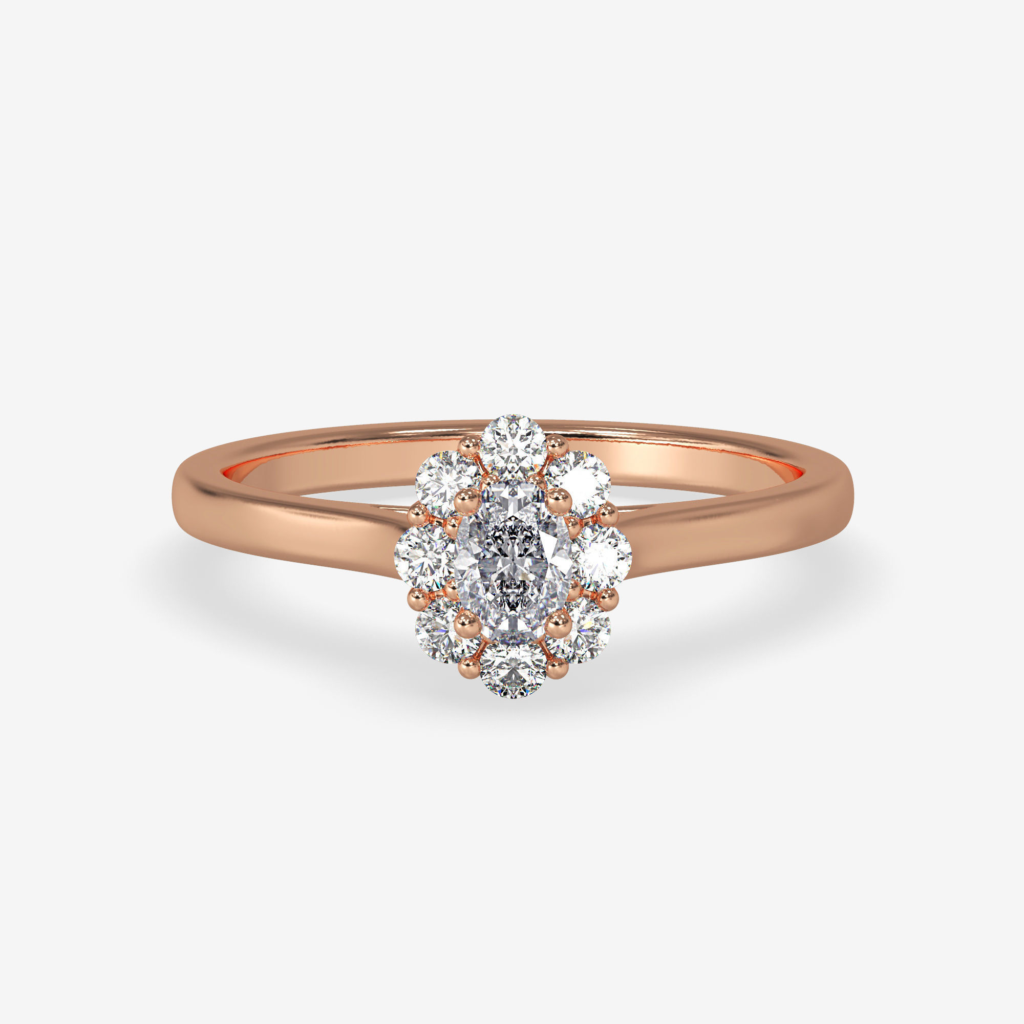 CJ-0056 oval diamond ring gold 3D print model_4