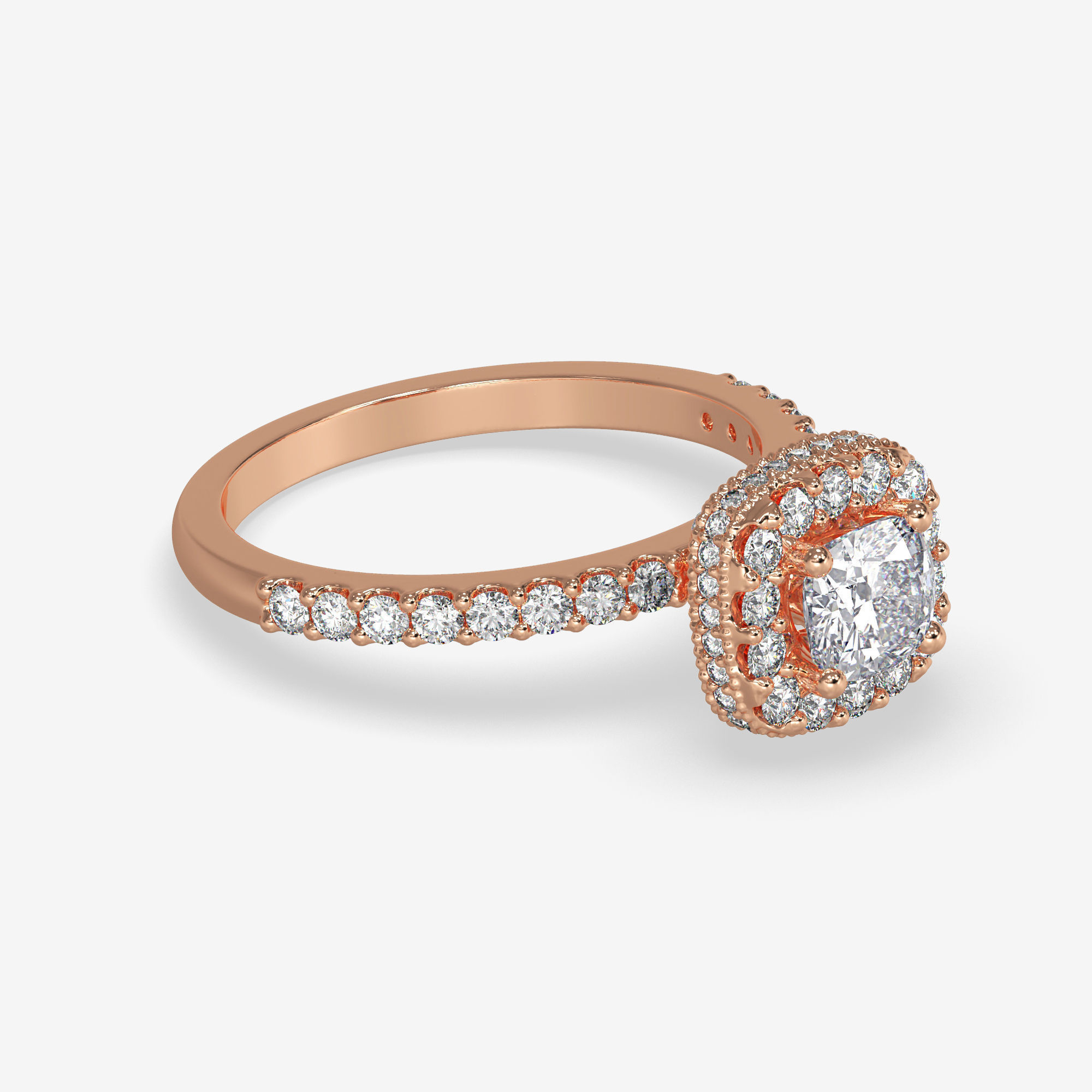 CJ-0055 engagement ring in rose gold 3D print model_1