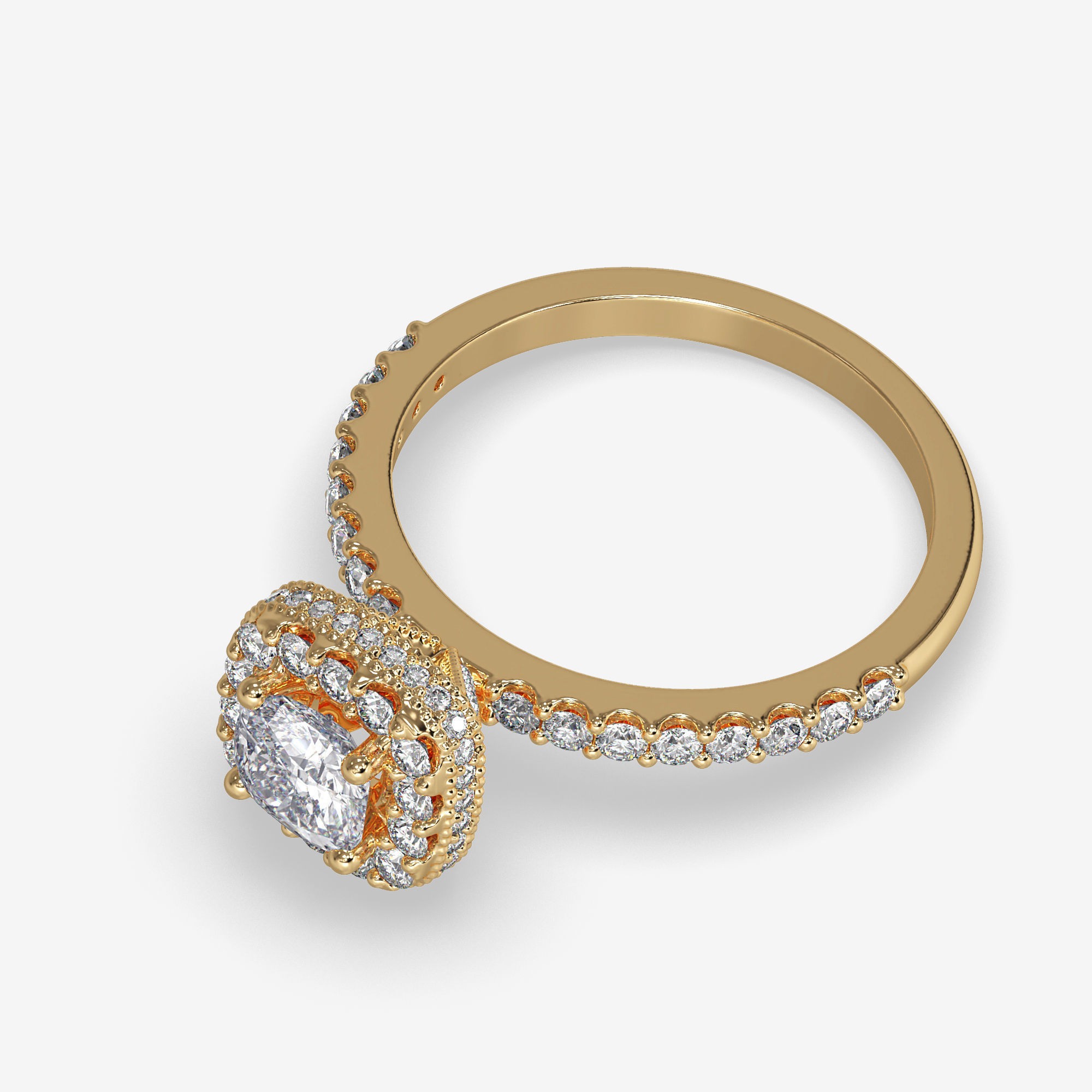 CJ-0055 engagement ring in rose gold 3D print model_11