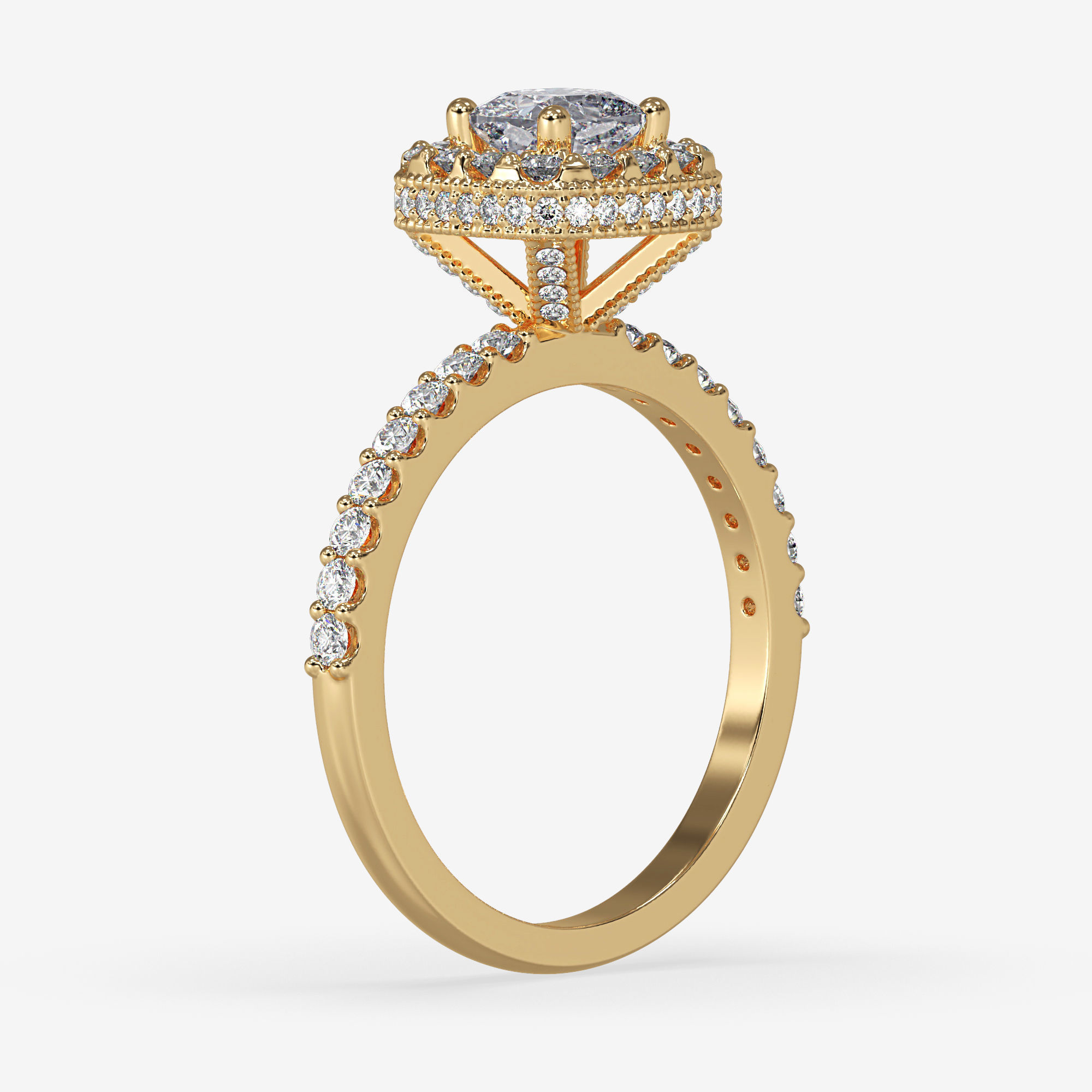 CJ-0055 engagement ring in rose gold 3D print model_12