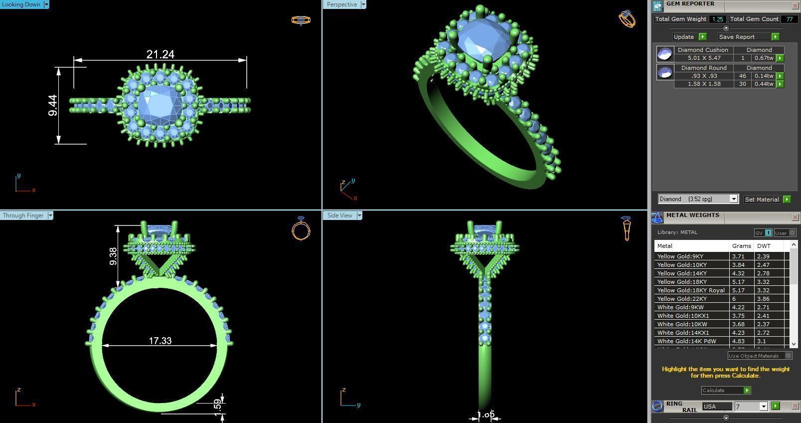 CJ-0055 engagement ring in rose gold 3D print model_3