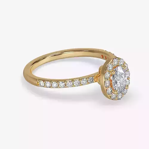 CJ-0054 halo engagement ring in rose gold