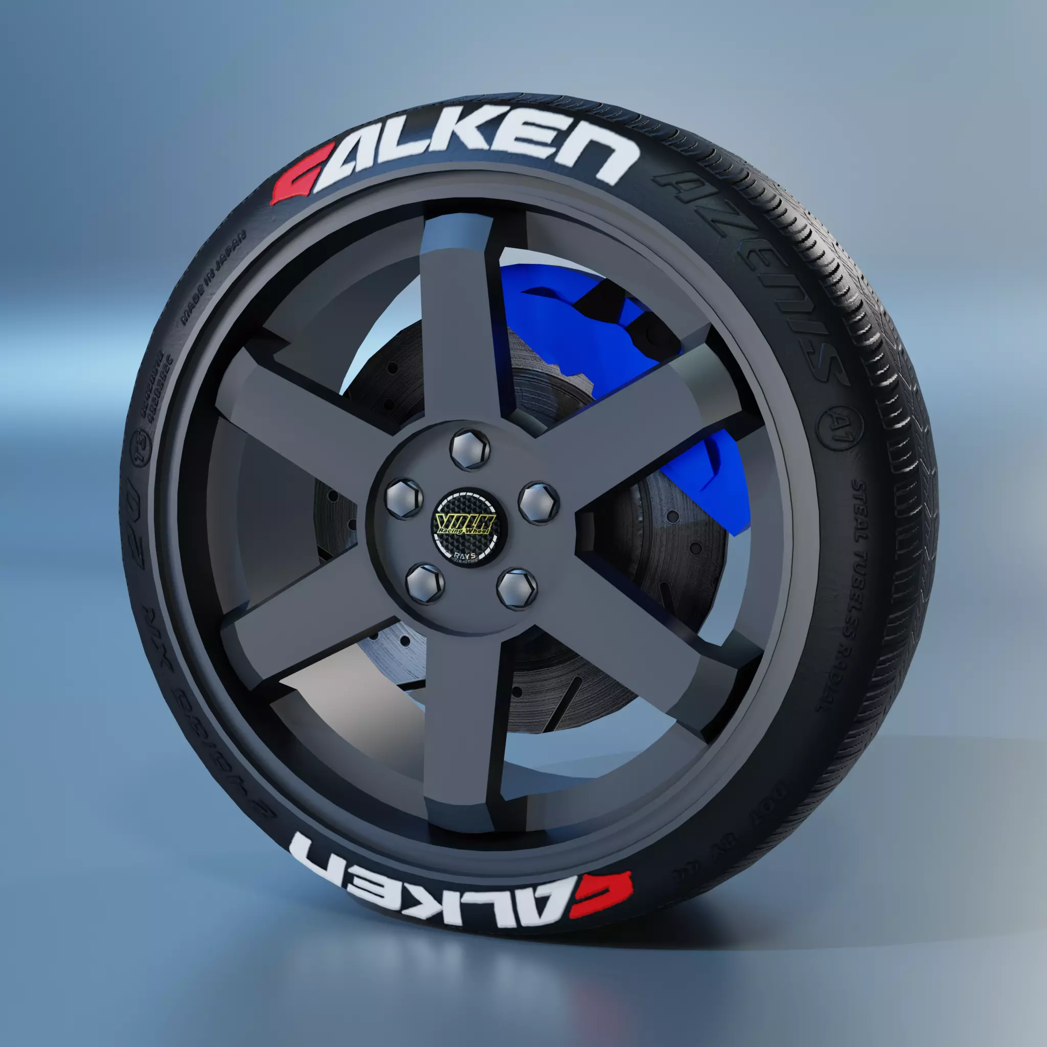 Volk Racing TE37 Wheel Low-poly 3D model