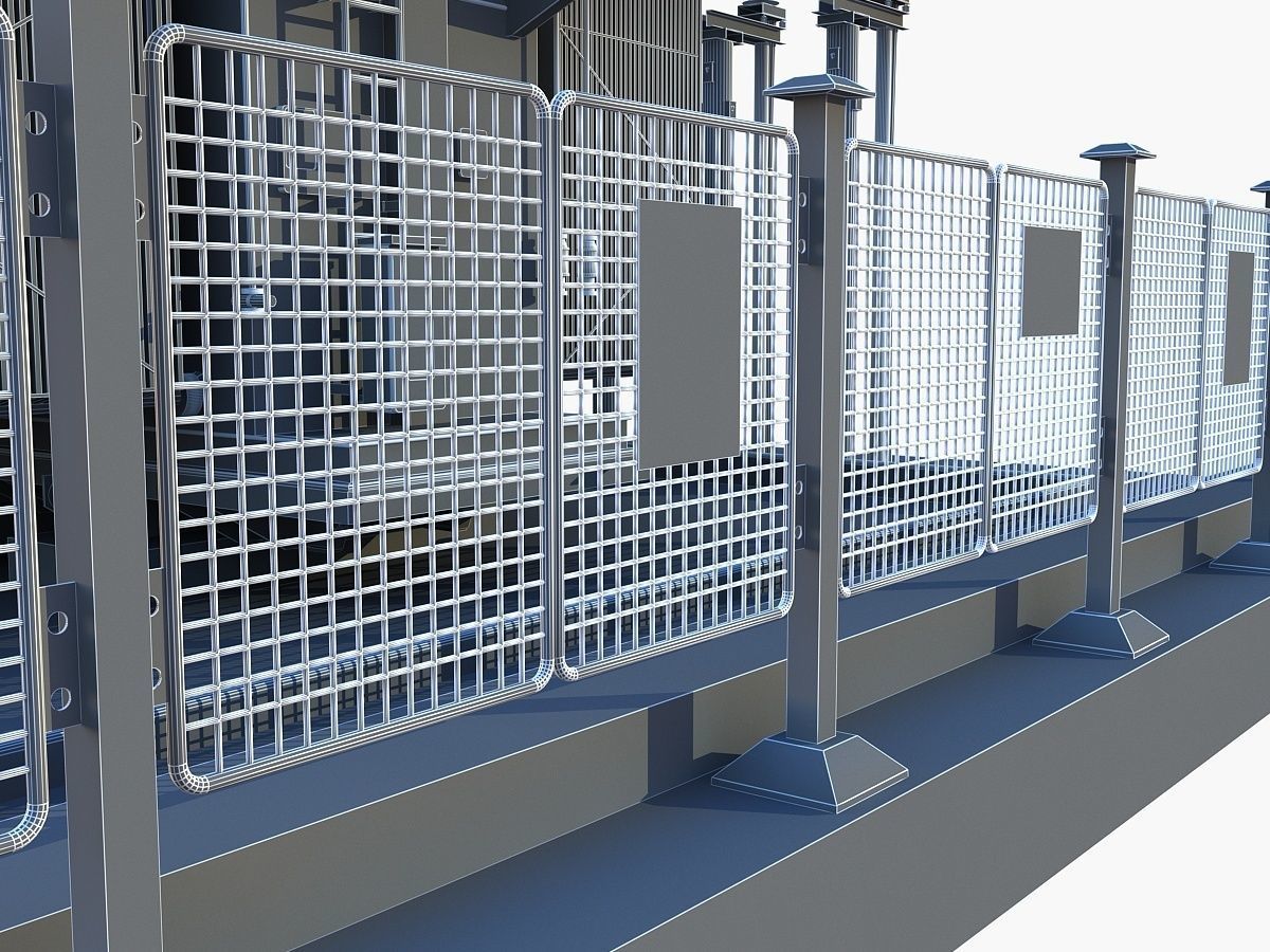 Transformer electrical with fence 3D model_22