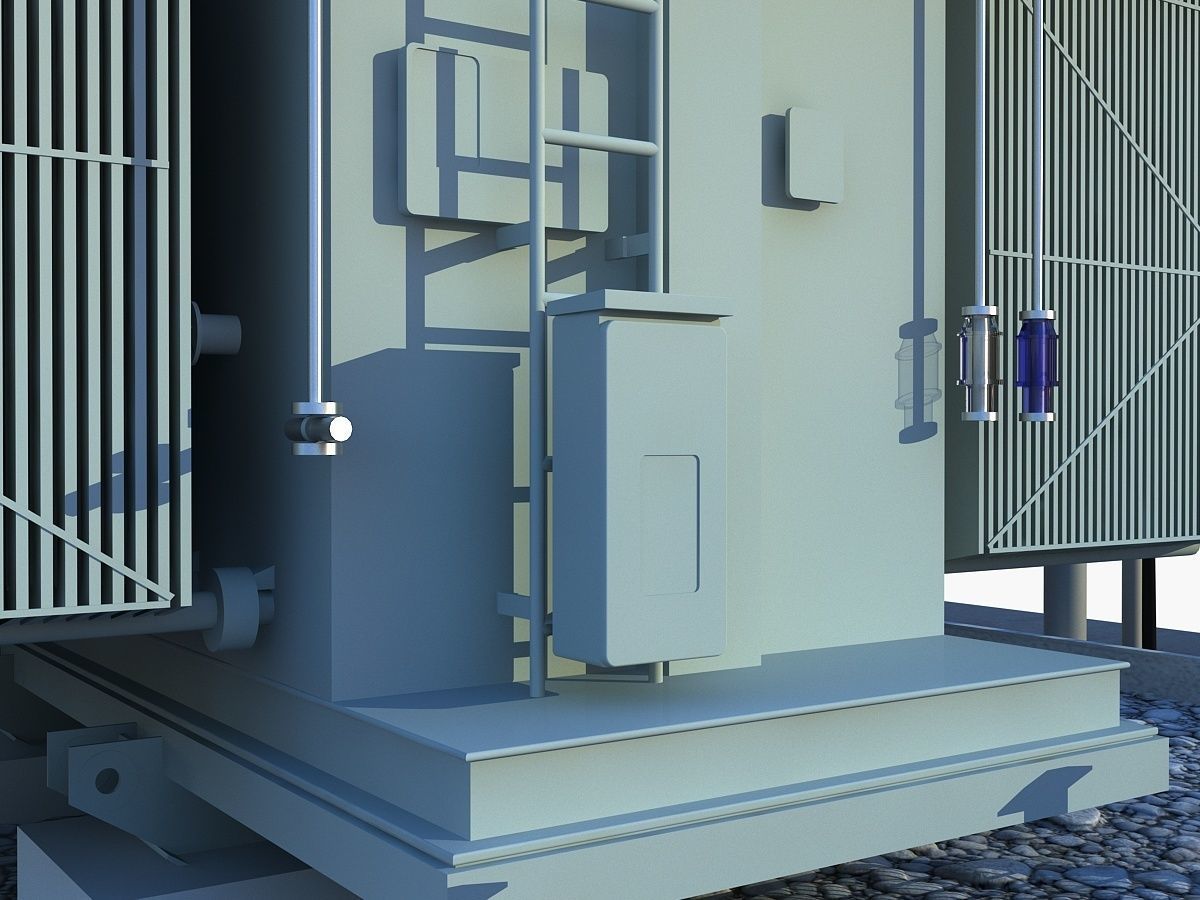 Transformer electrical with fence 3D model_10