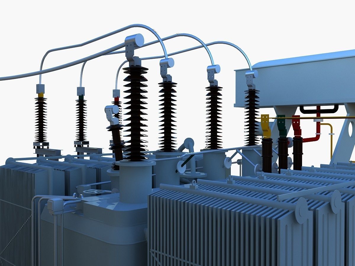 Transformer electrical with fence 3D model_9