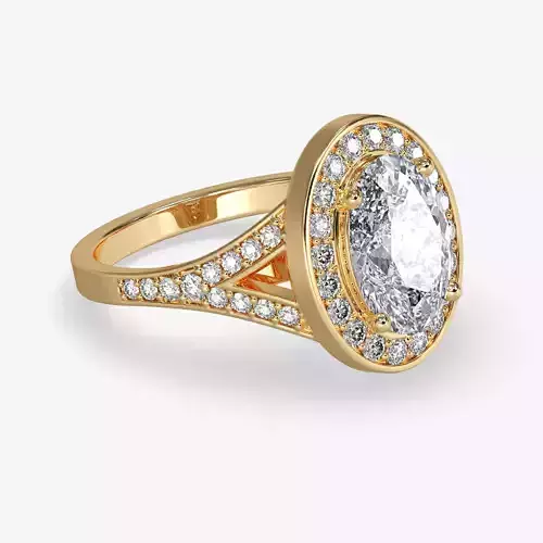 CJ-0149 oval diamond ring gold