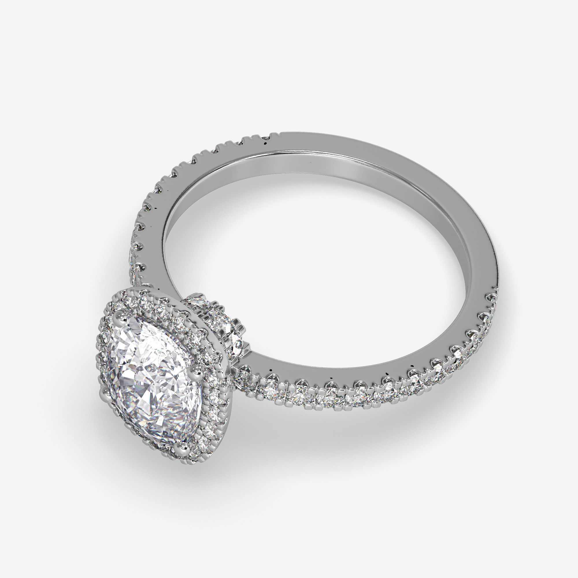 CJ-0148 cushion cut diamond engagement ring in rose gold 3D print model_8