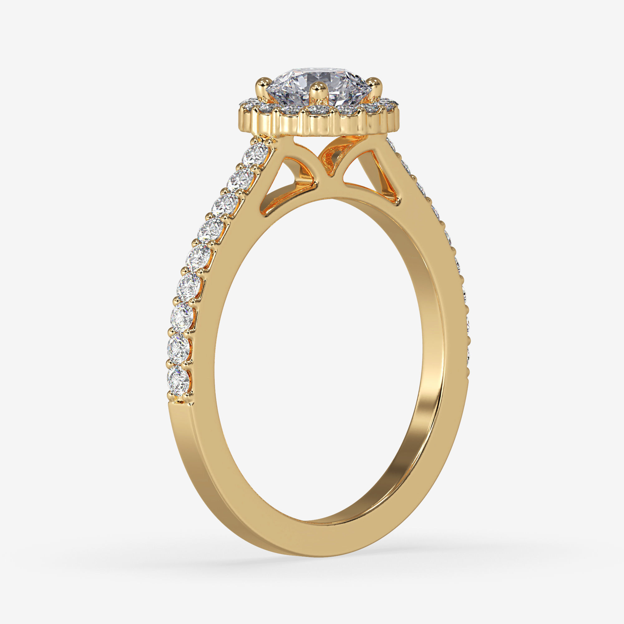 CJ-0147 engagement ring in rose gold 3D print model_12