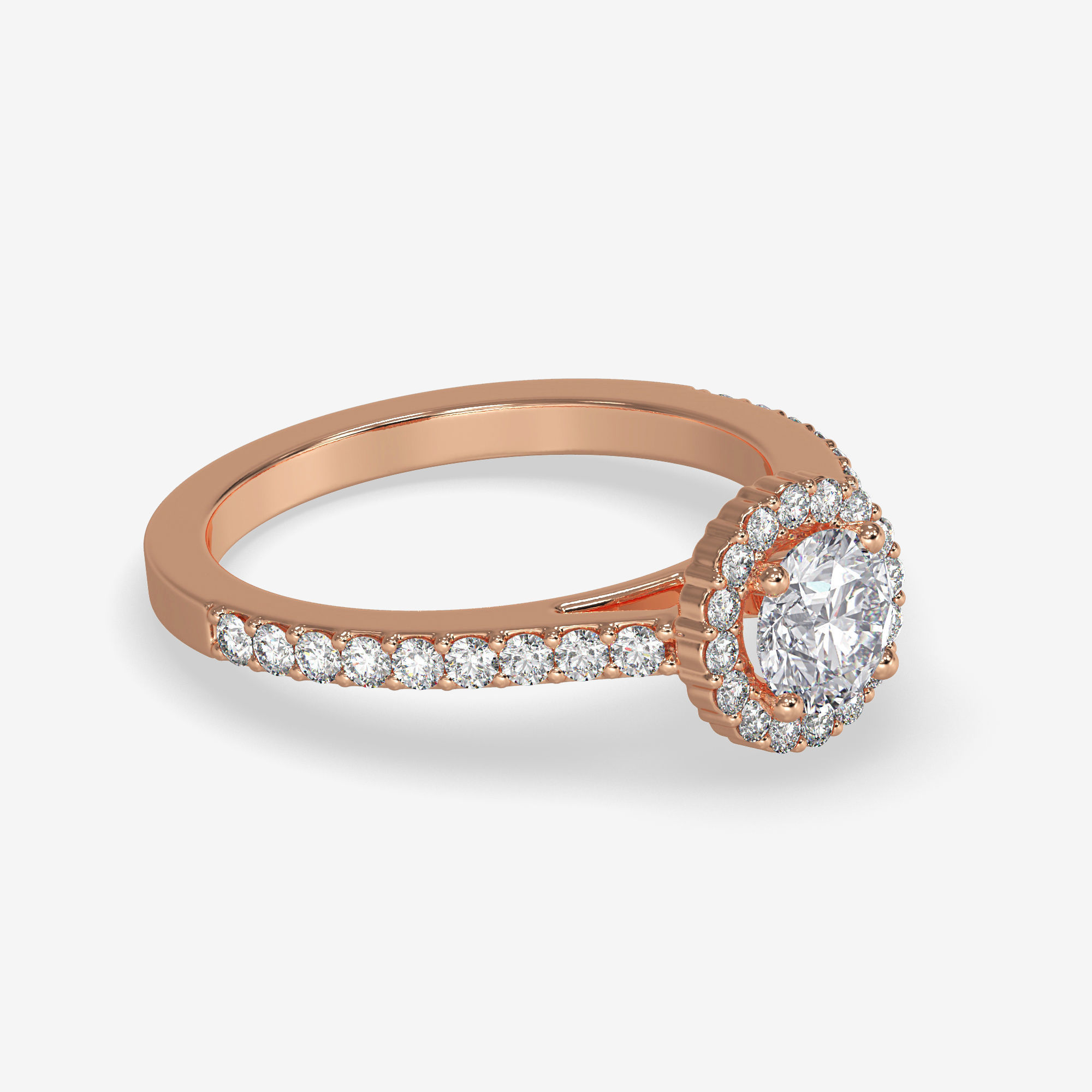 CJ-0147 engagement ring in rose gold 3D print model_1