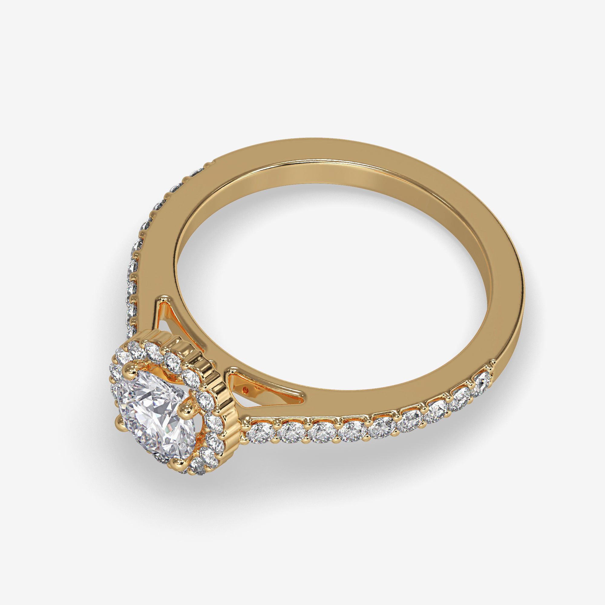 CJ-0147 engagement ring in rose gold 3D print model_11