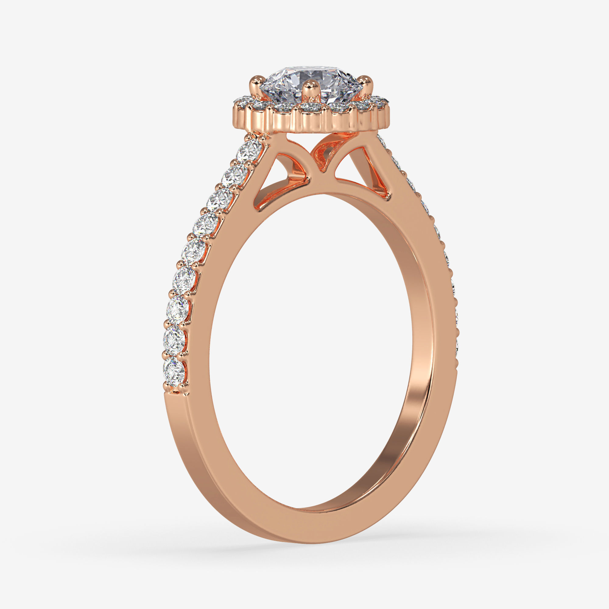 CJ-0147 engagement ring in rose gold 3D print model_6