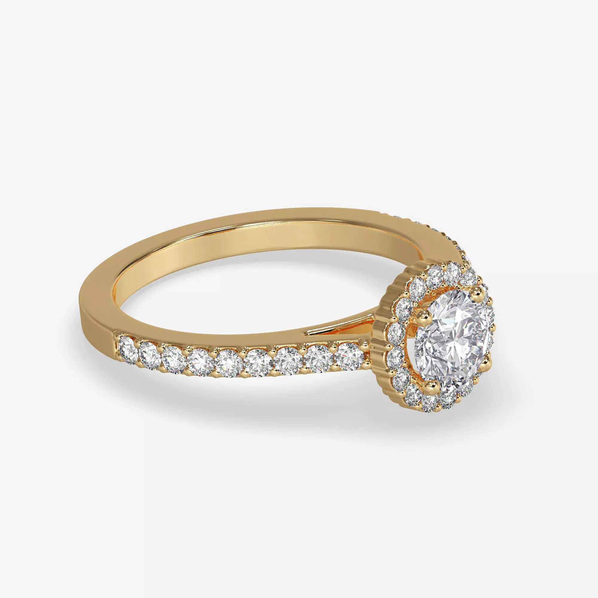 CJ-0147 engagement ring in rose gold 3D print model_0