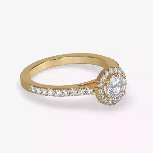 CJ-0147 engagement ring in rose gold 3D print model