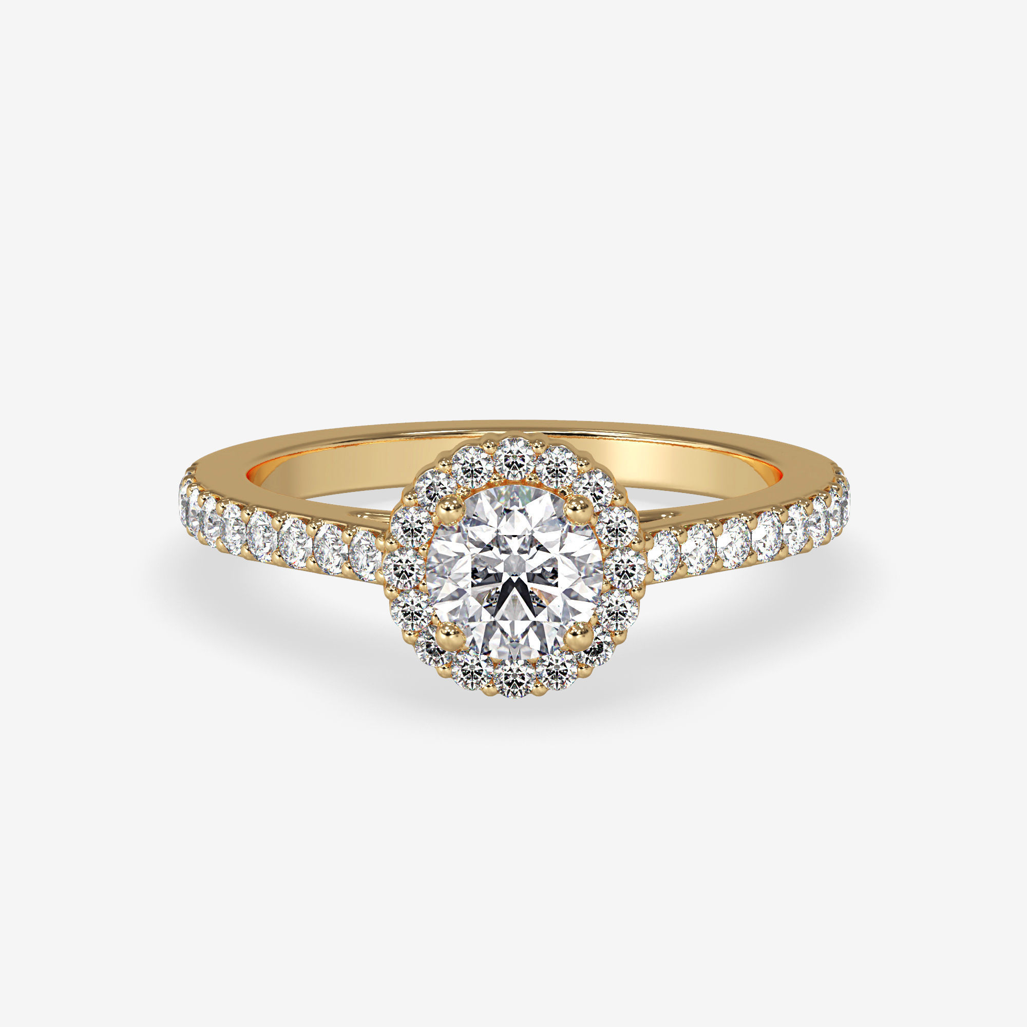 CJ-0147 engagement ring in rose gold 3D print model_10