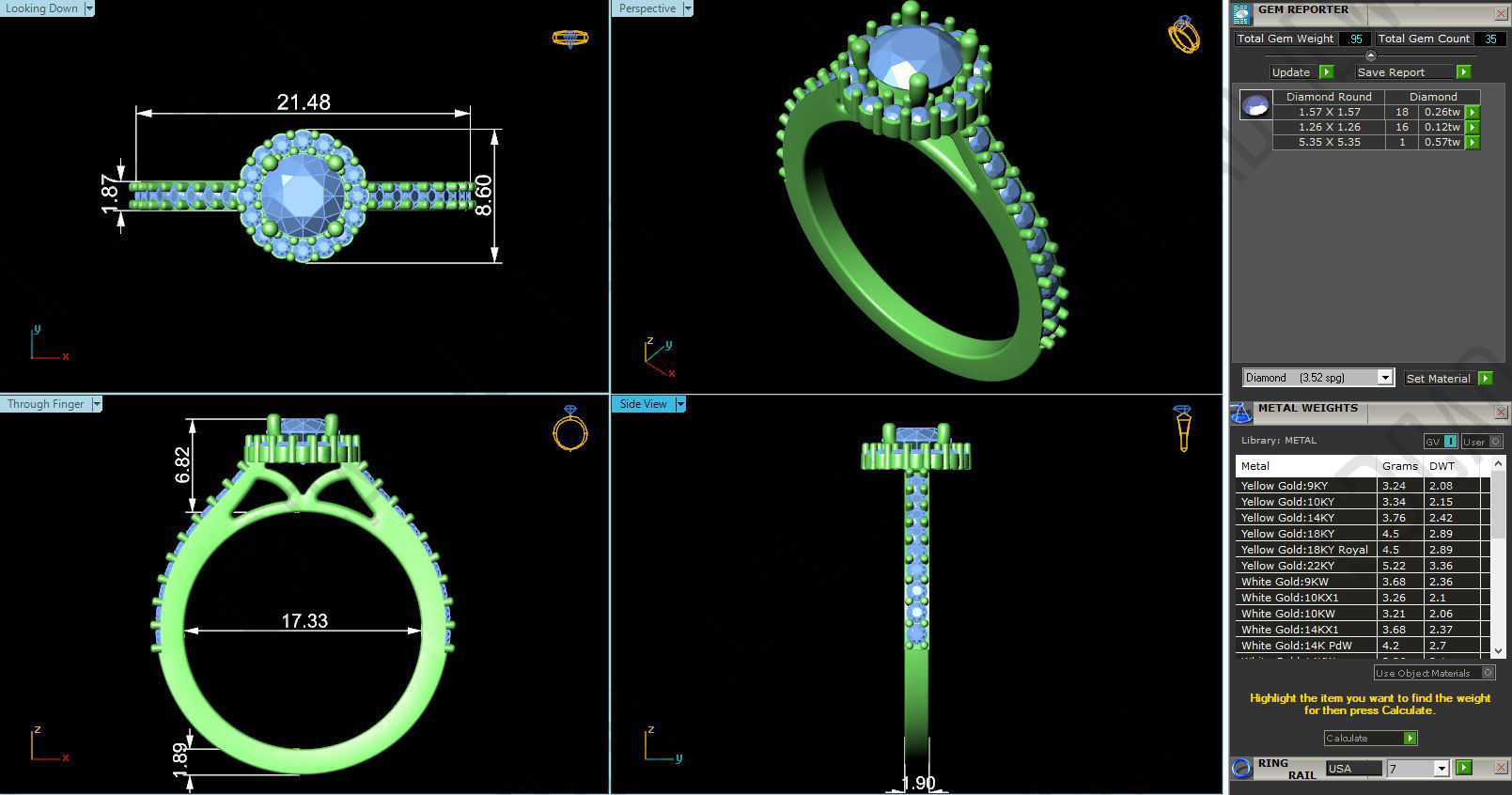 CJ-0147 engagement ring in rose gold 3D print model_3