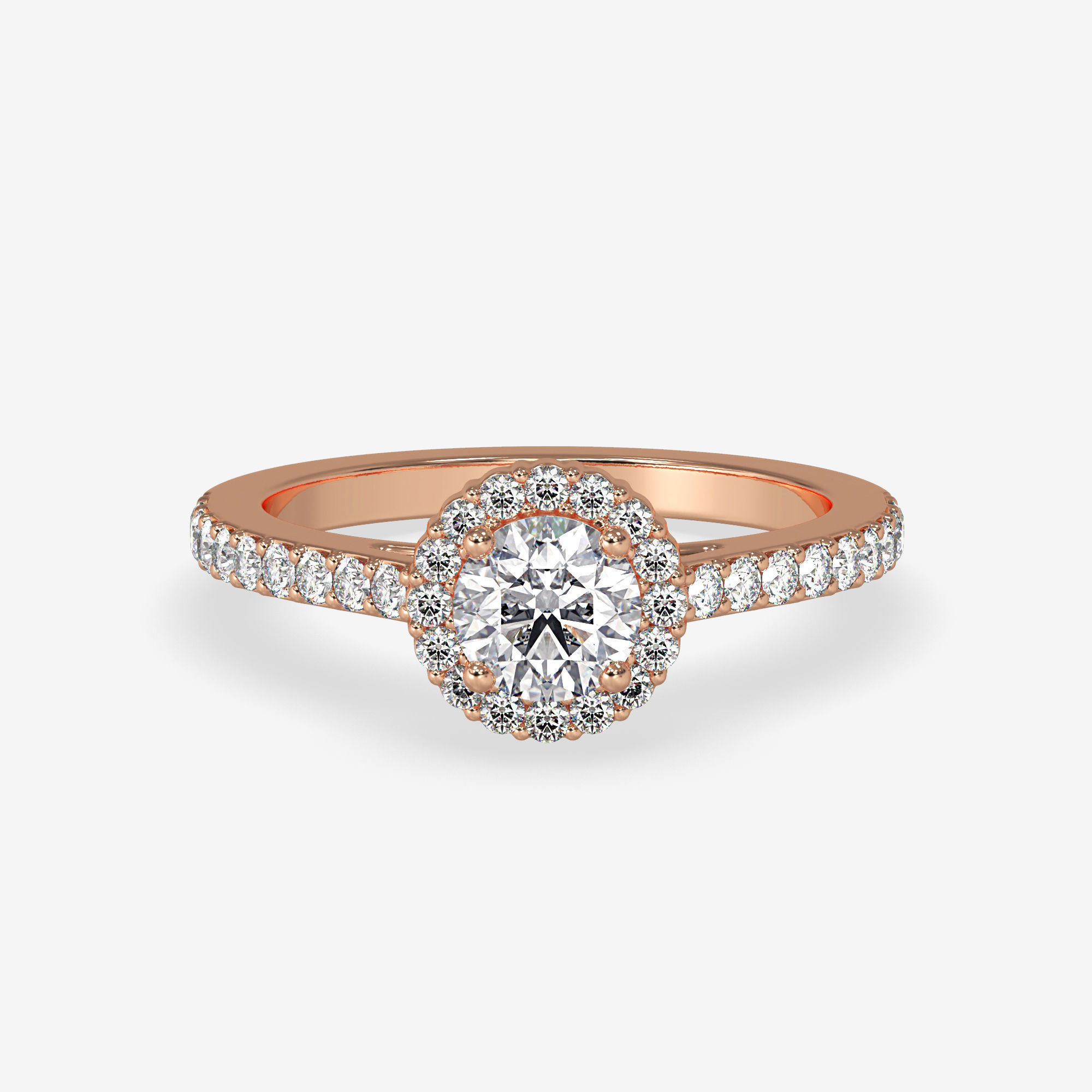CJ-0147 engagement ring in rose gold 3D print model_4