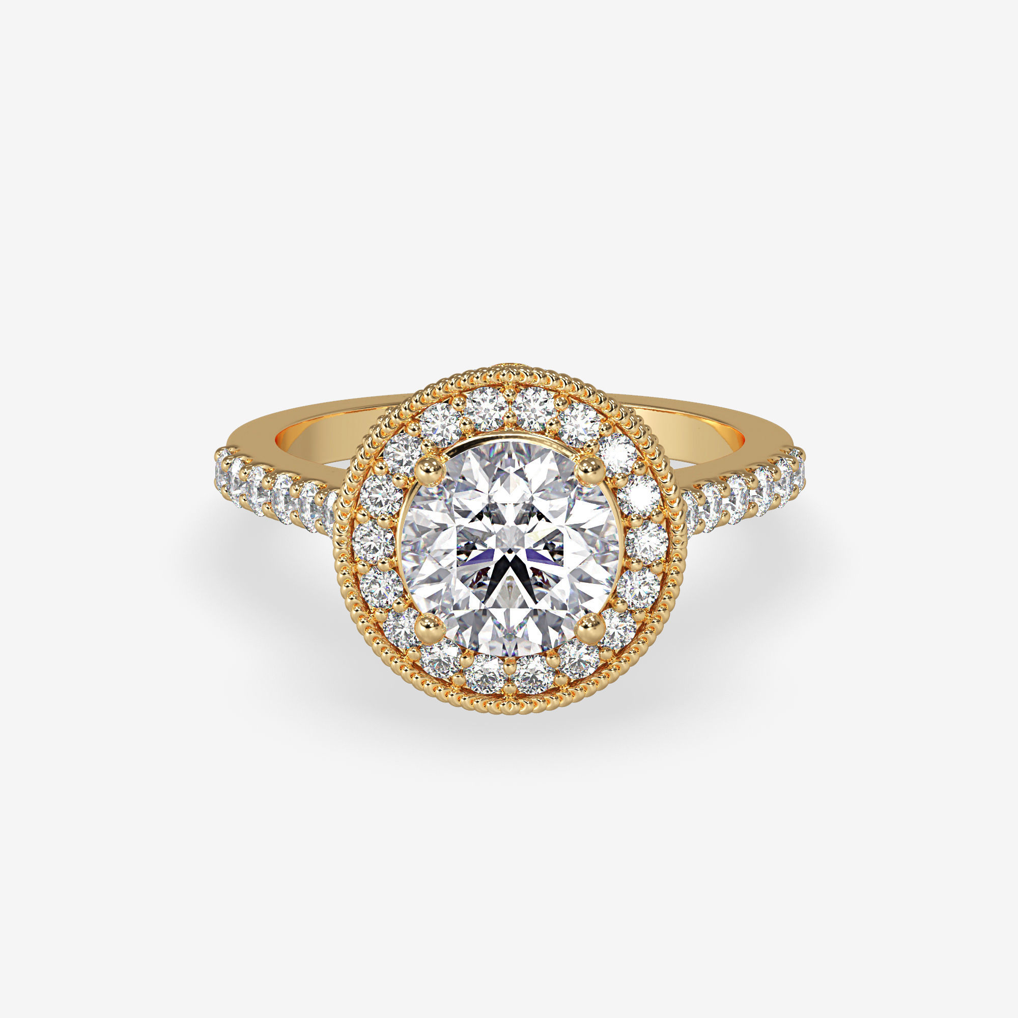 CJ-0143 diamond engagement ring gold 3D print model_10
