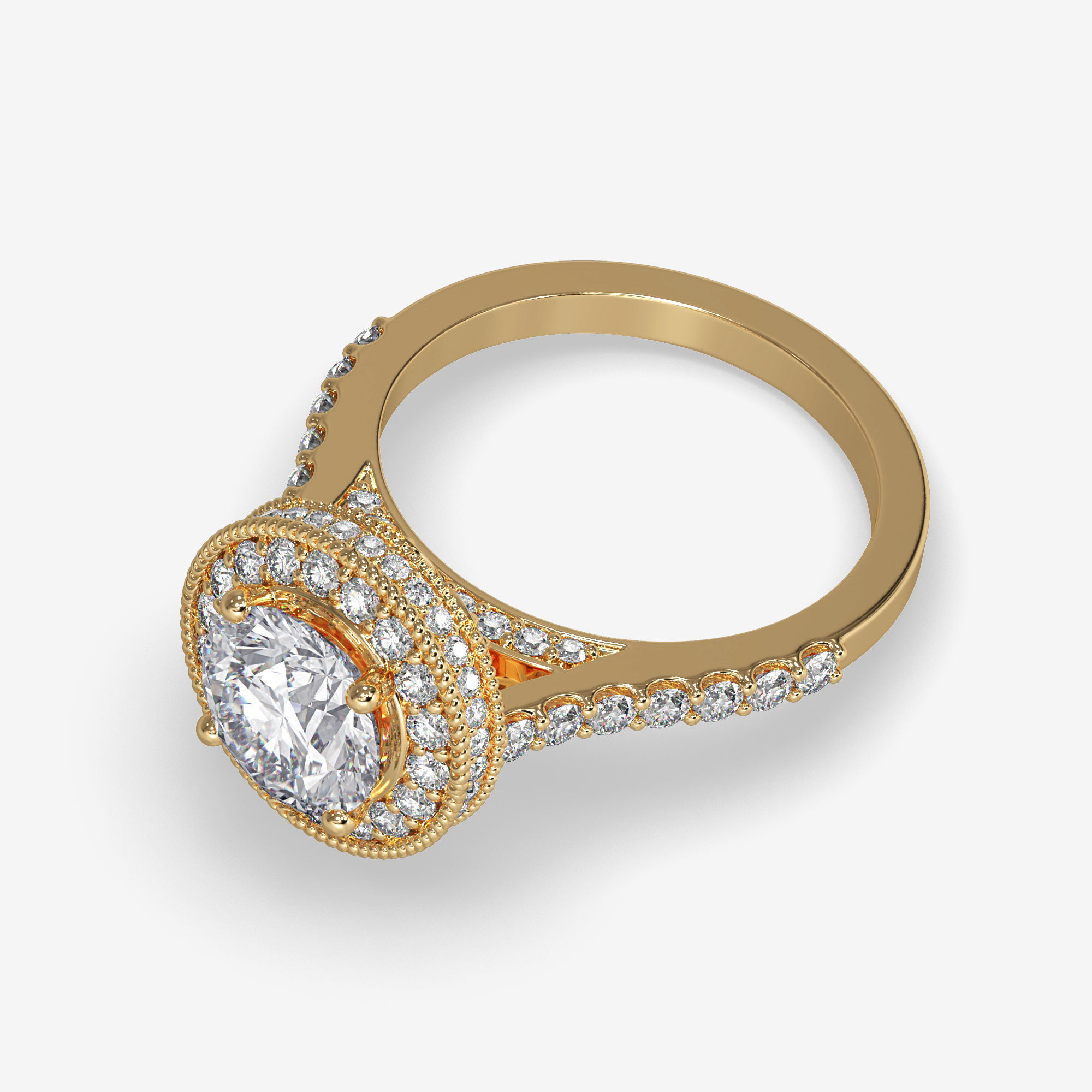 CJ-0143 diamond engagement ring gold 3D print model_11