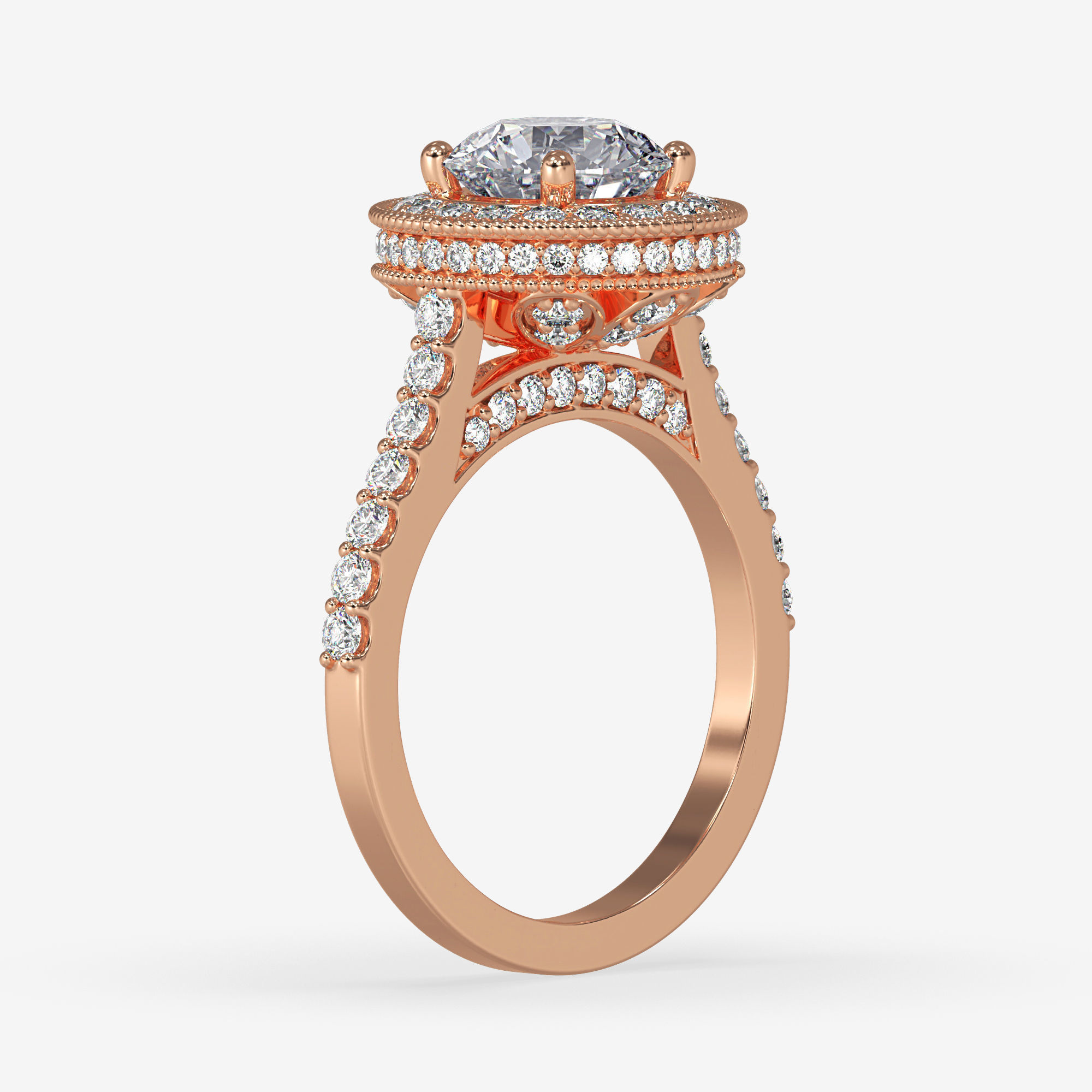 CJ-0143 diamond engagement ring gold 3D print model_6