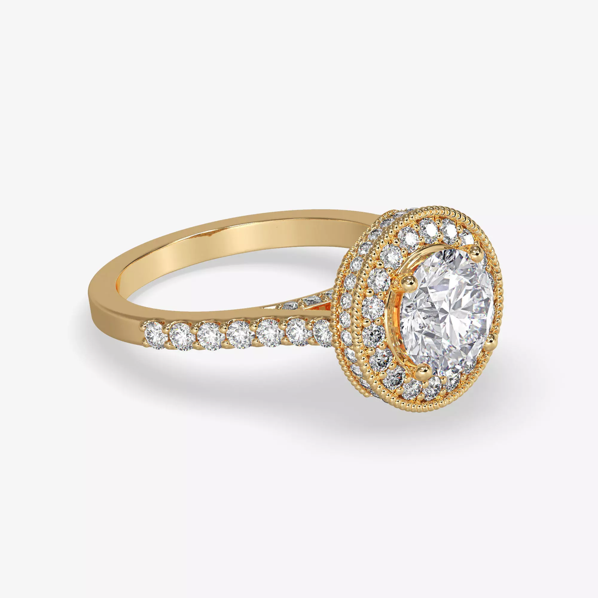 CJ-0143 diamond engagement ring gold 3D print model_0