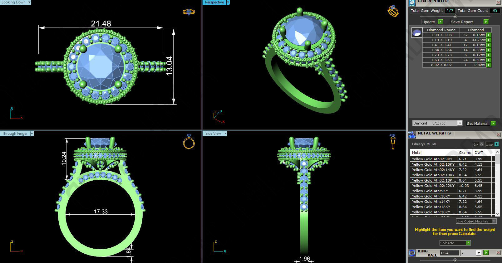 CJ-0143 diamond engagement ring gold 3D print model_3