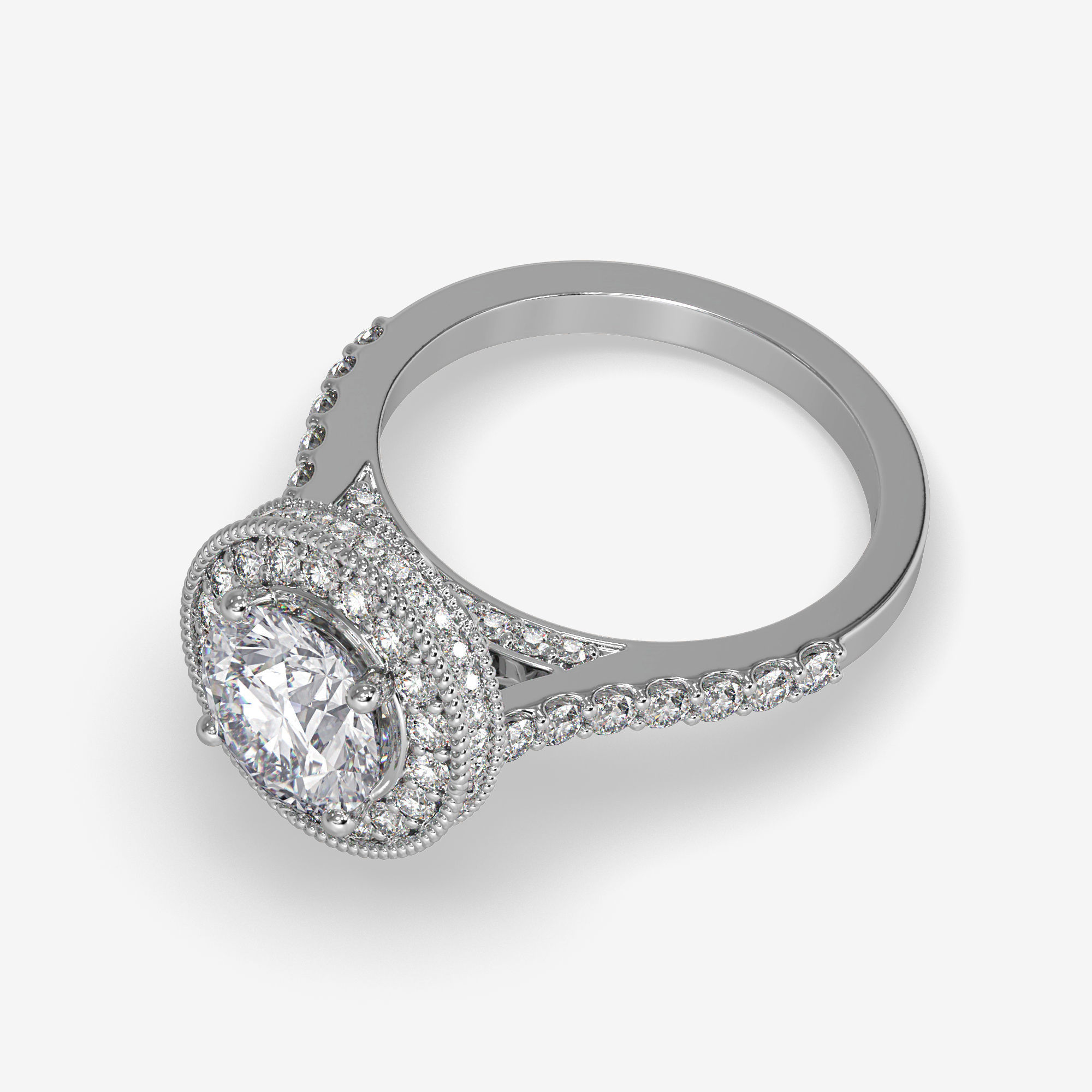CJ-0143 diamond engagement ring gold 3D print model_8