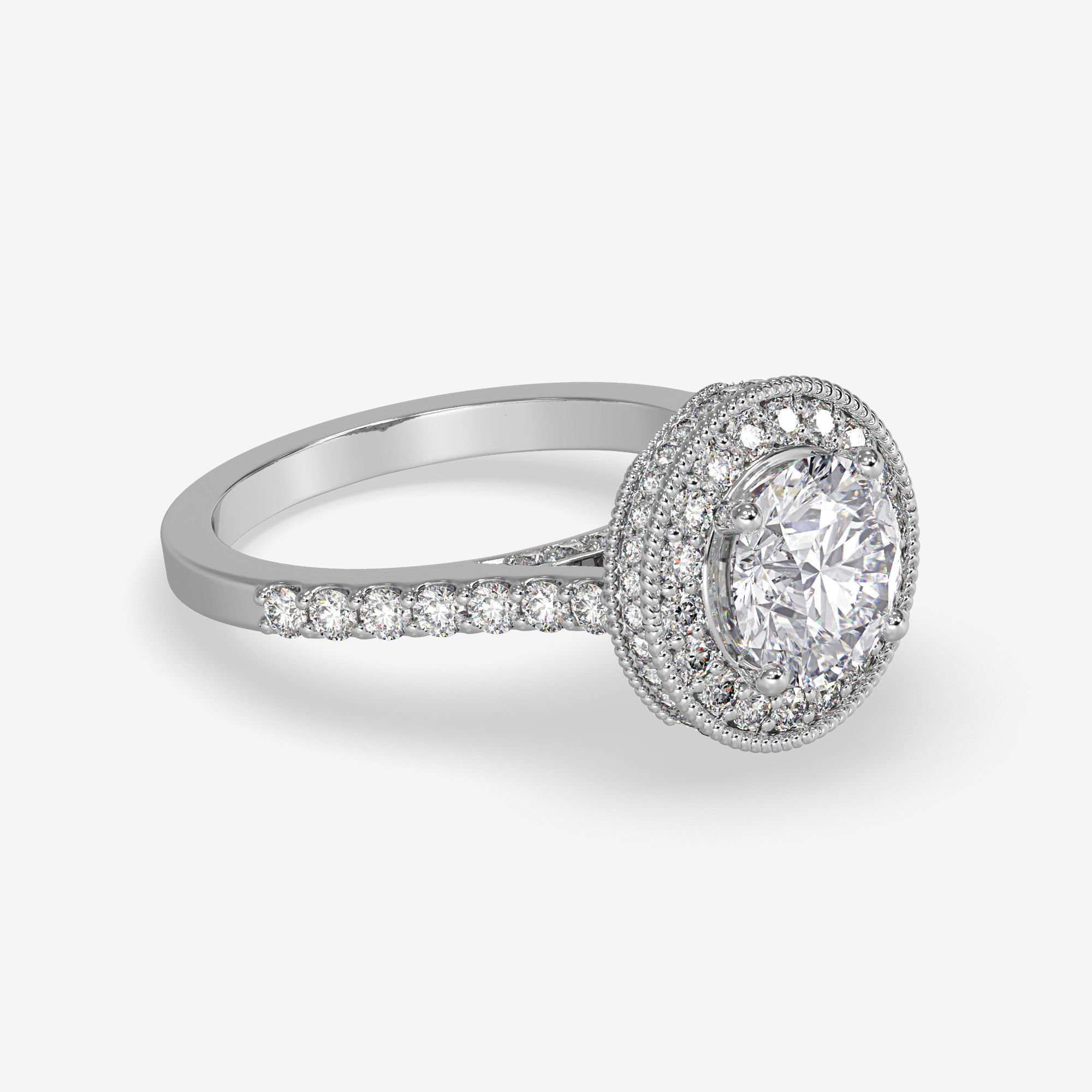 CJ-0143 diamond engagement ring gold 3D print model_2