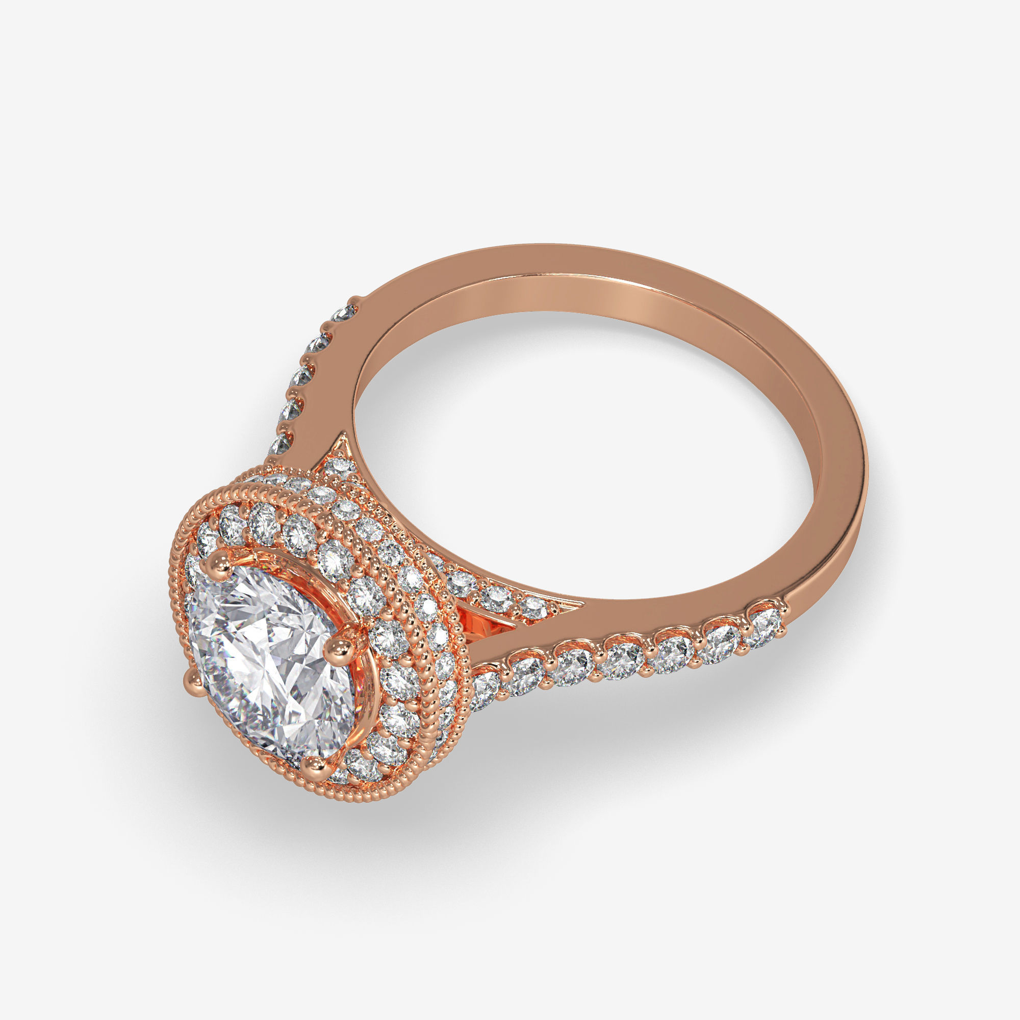 CJ-0143 diamond engagement ring gold 3D print model_5